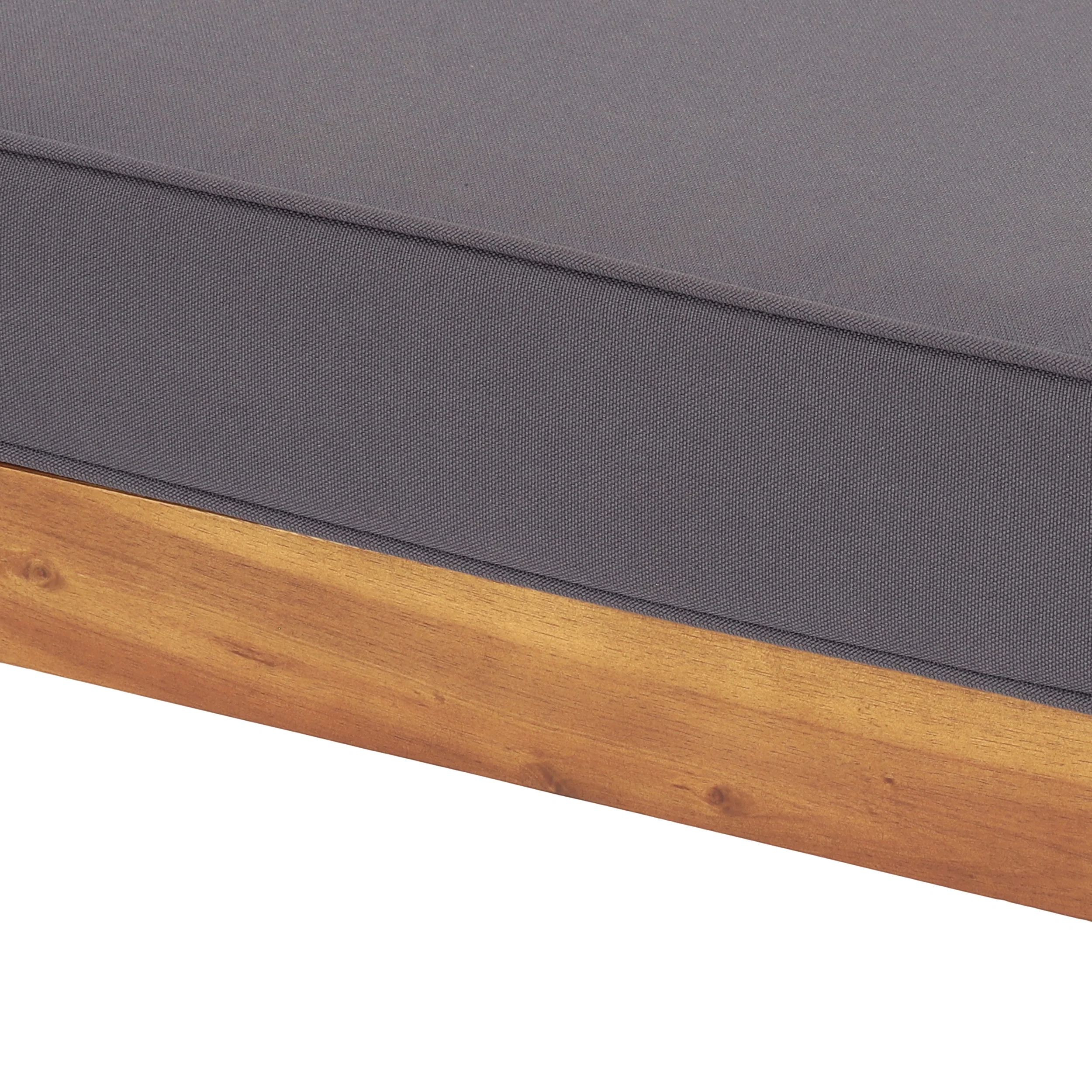 Sunbuea Wood Ottoman and Table Set with Dark Gray Cushions - furnishings