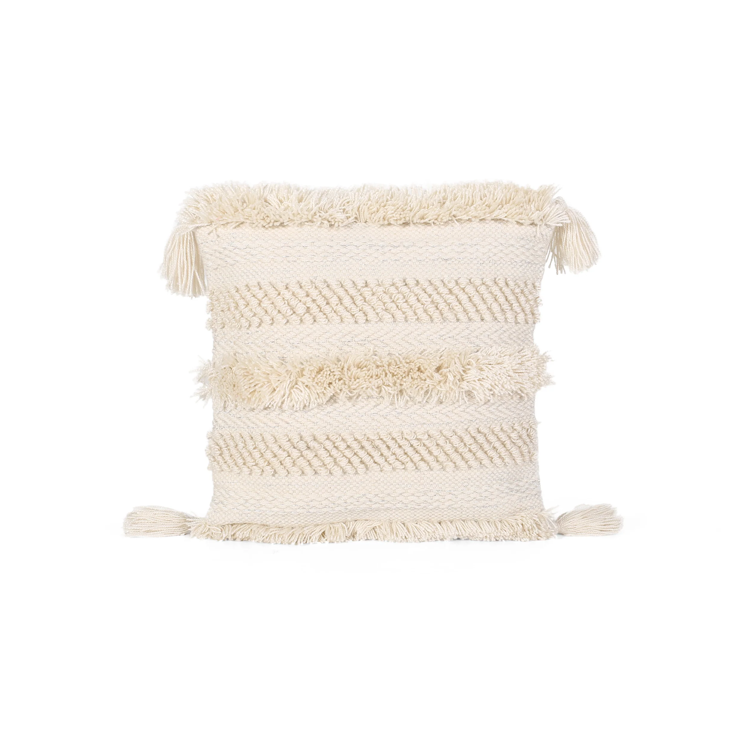 Linda Boho Yarn and Cotton Pillow Cover (Set of 2) - furnishings