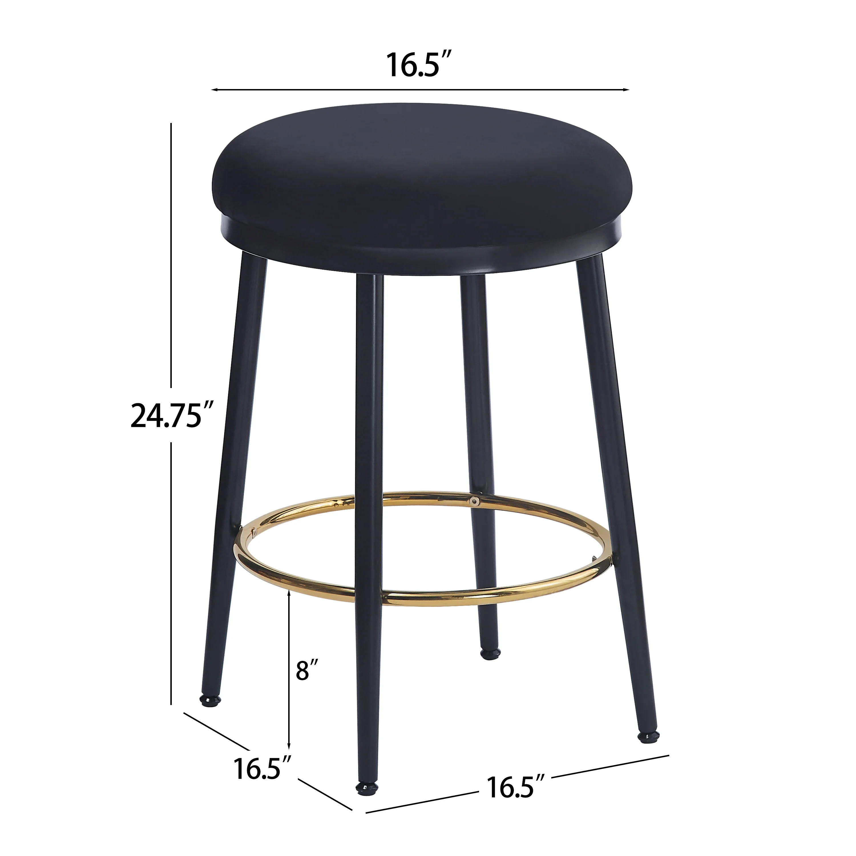 Cedara Modern Upholstered Cushioned Counter Stools with Footrest - furnishings