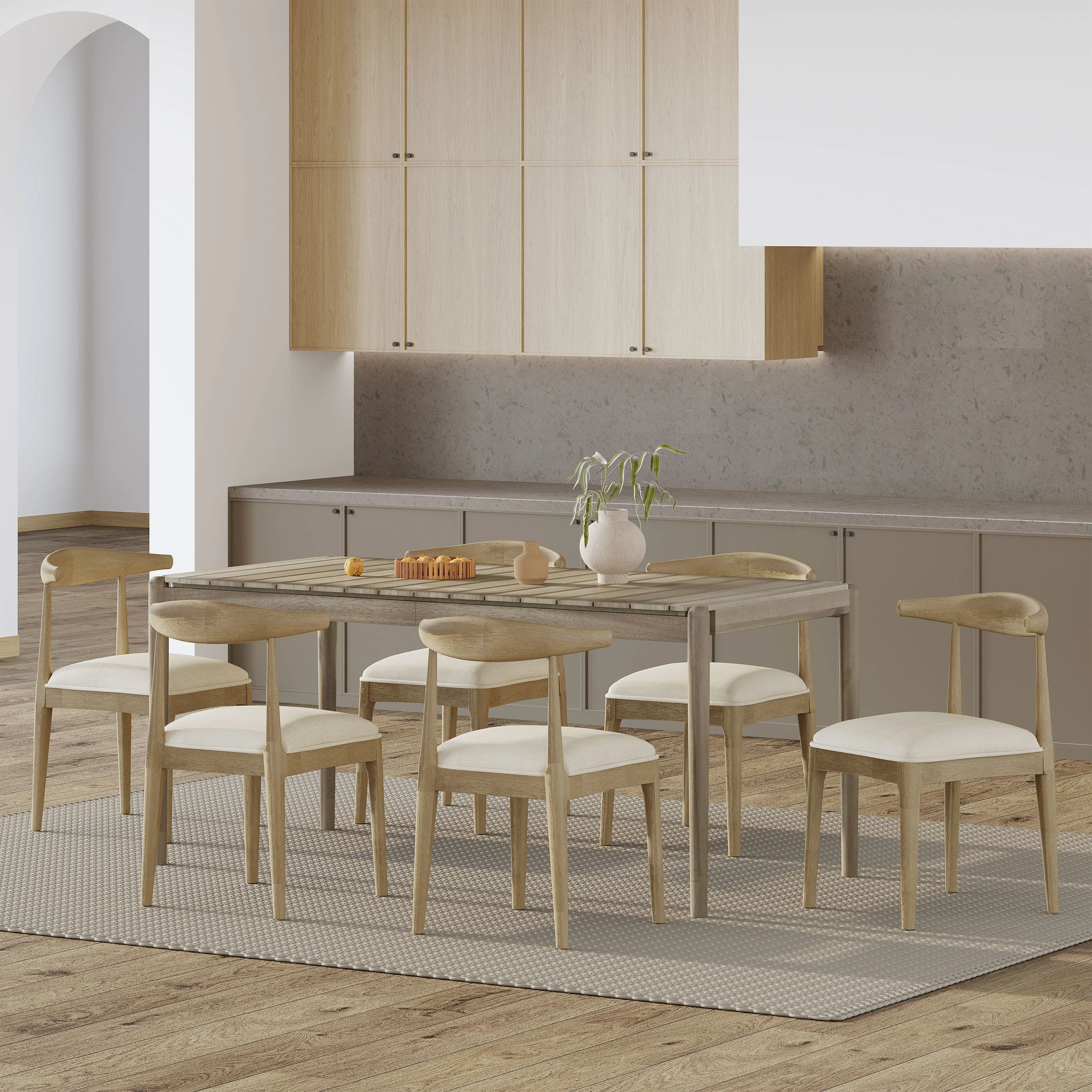 Roesler Acacia Wood 7 Piece Dining Set - furnishings