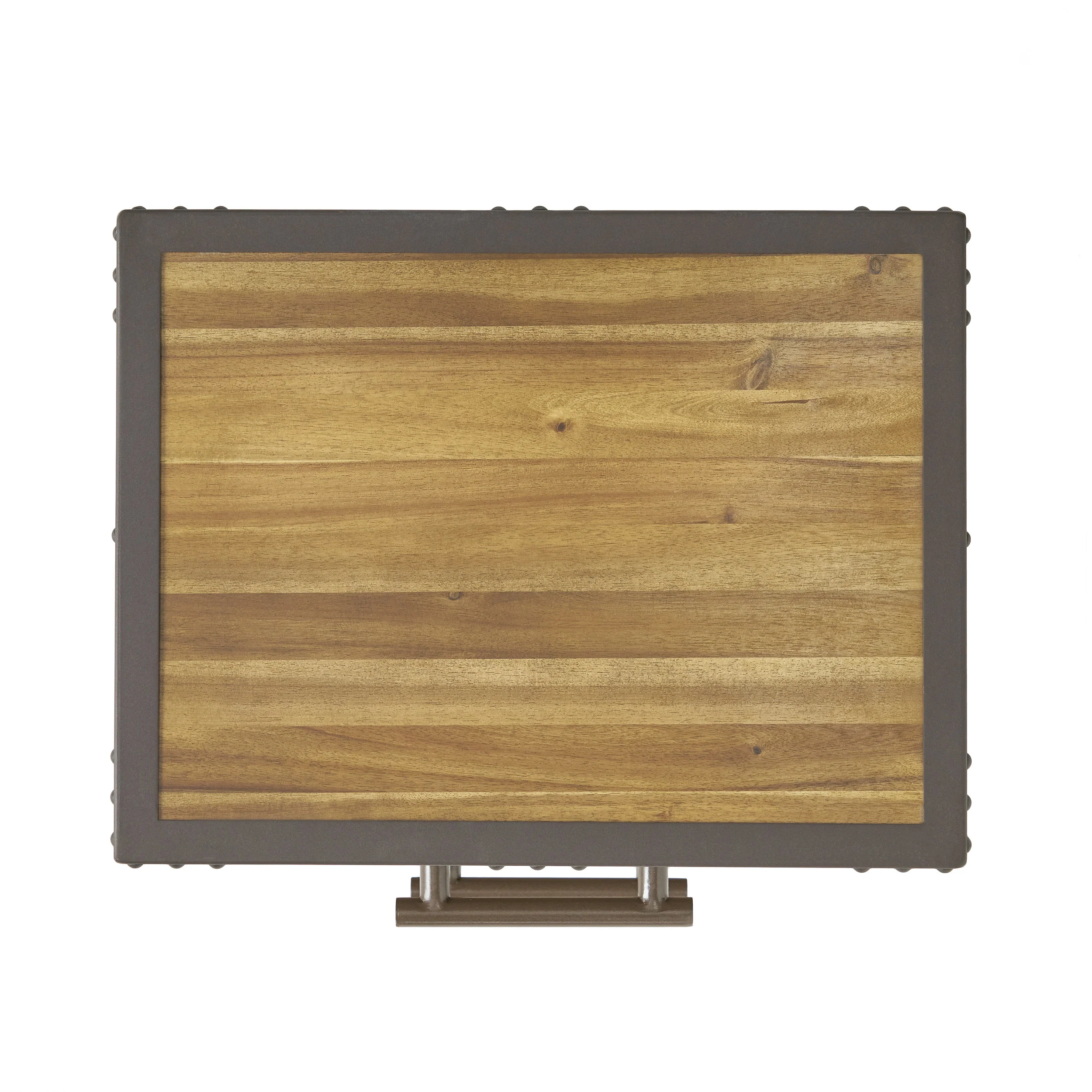Ashlar Industrial Two-Drawer Natural Finish Acacia Wood Night Stand - furnishings