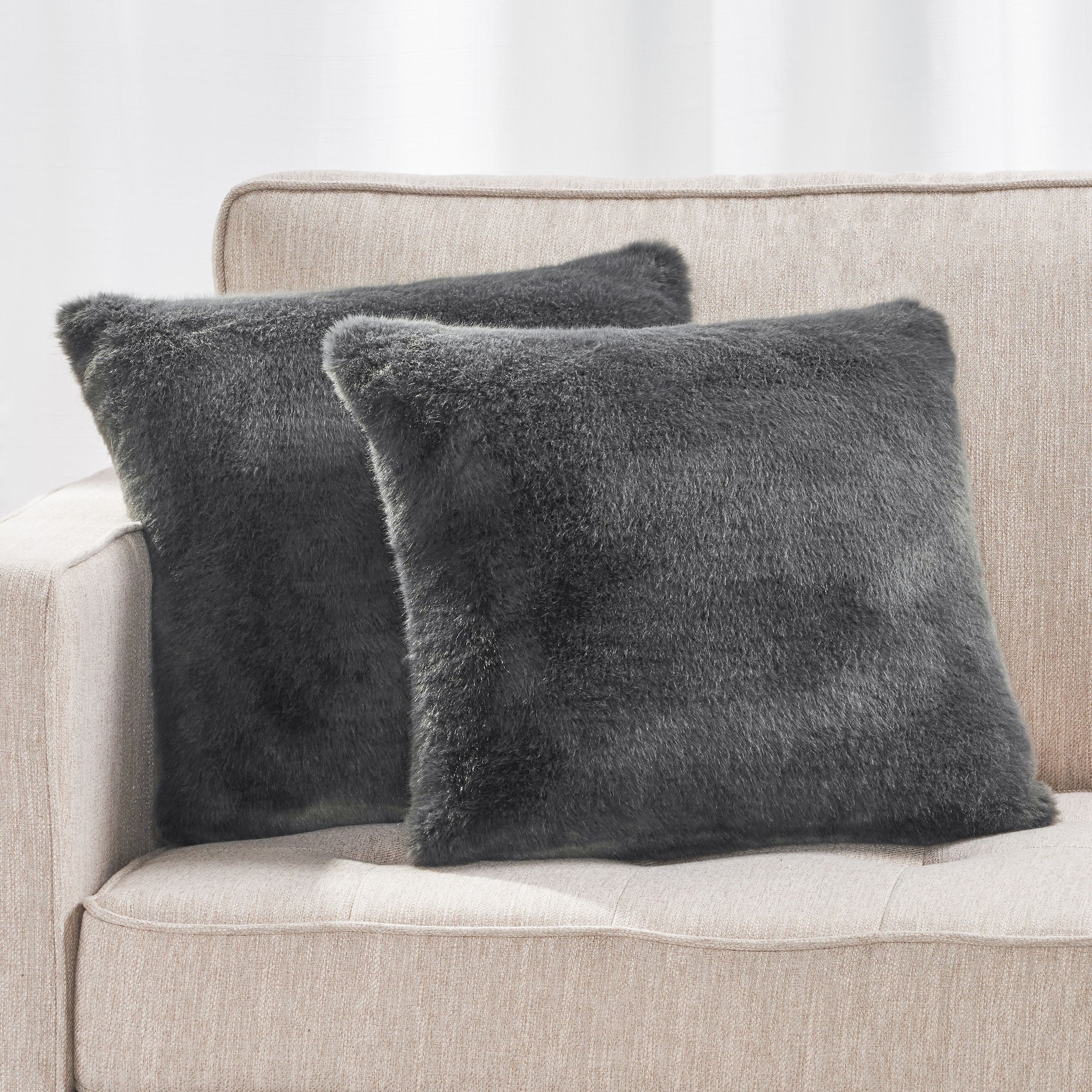 Ellison Modern Glam Faux Fur Throw Pillow - furnishings