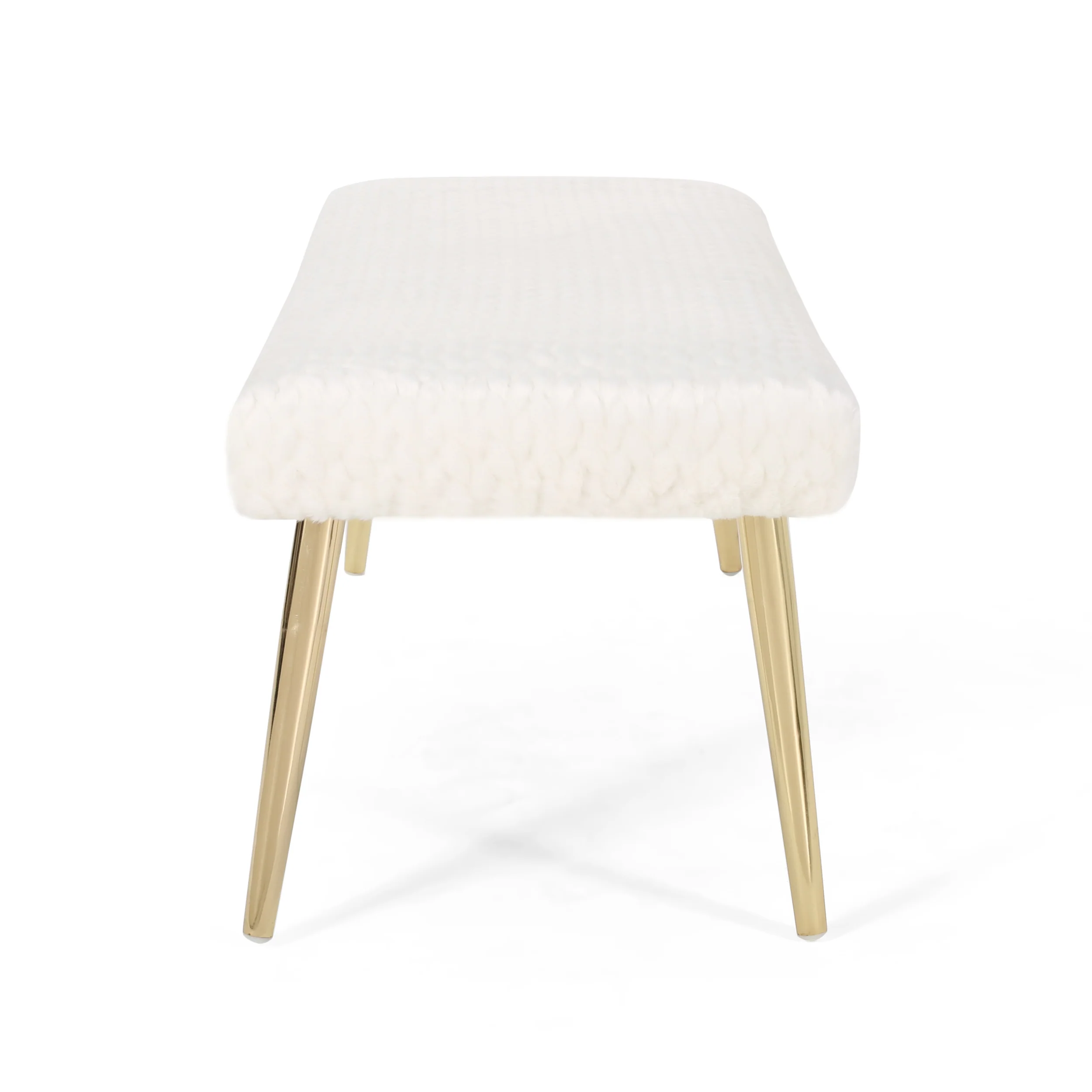 Indira Patterned Faux Fur Bench - furnishings