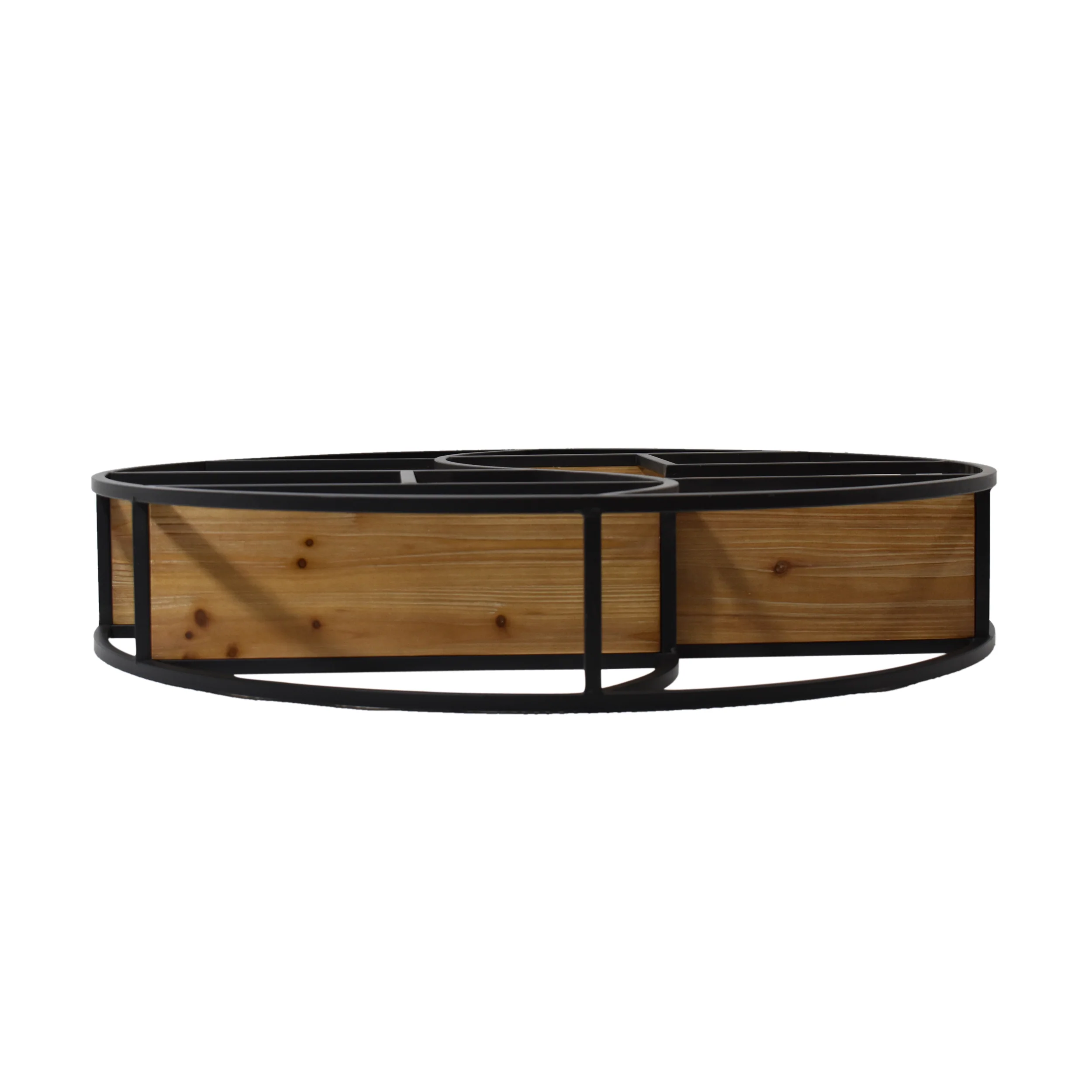 Bobby Industrial Wall Mount Round Yin Yang Floating Shelf - furnishings