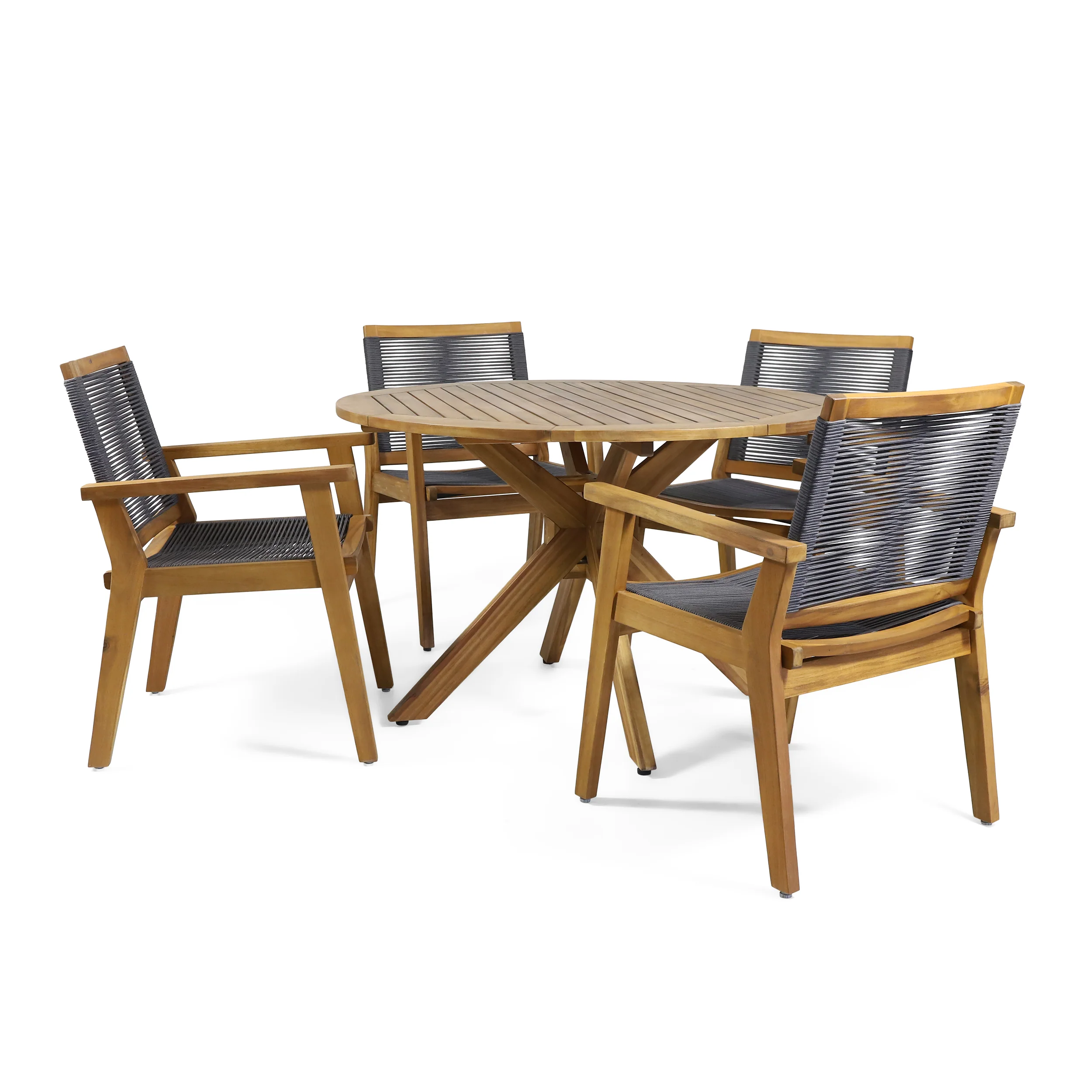 Specter Outdoor 5 Piece Acacia Wood Dining - furnishings