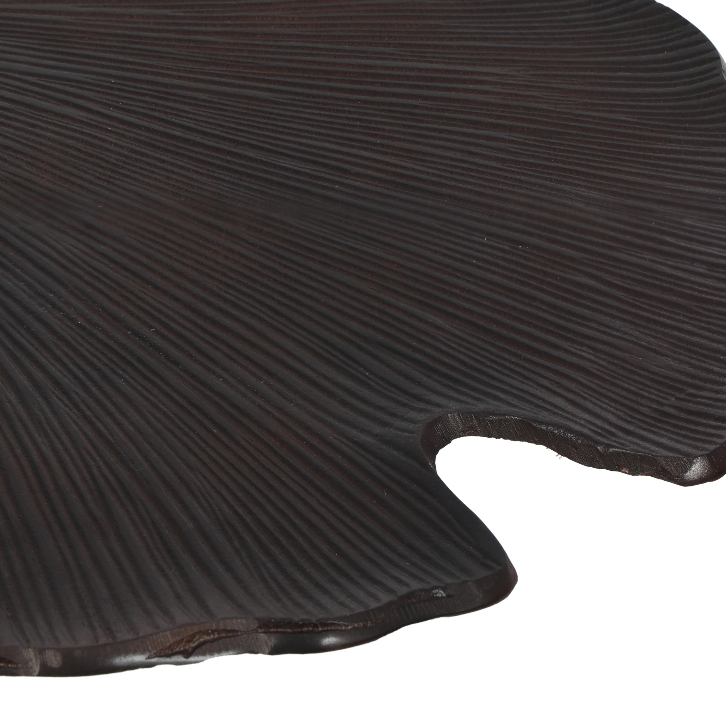 Bexley Modern Handcrafted Aluminum Frond Leaf Side Table, Raw Bronze - furnishings