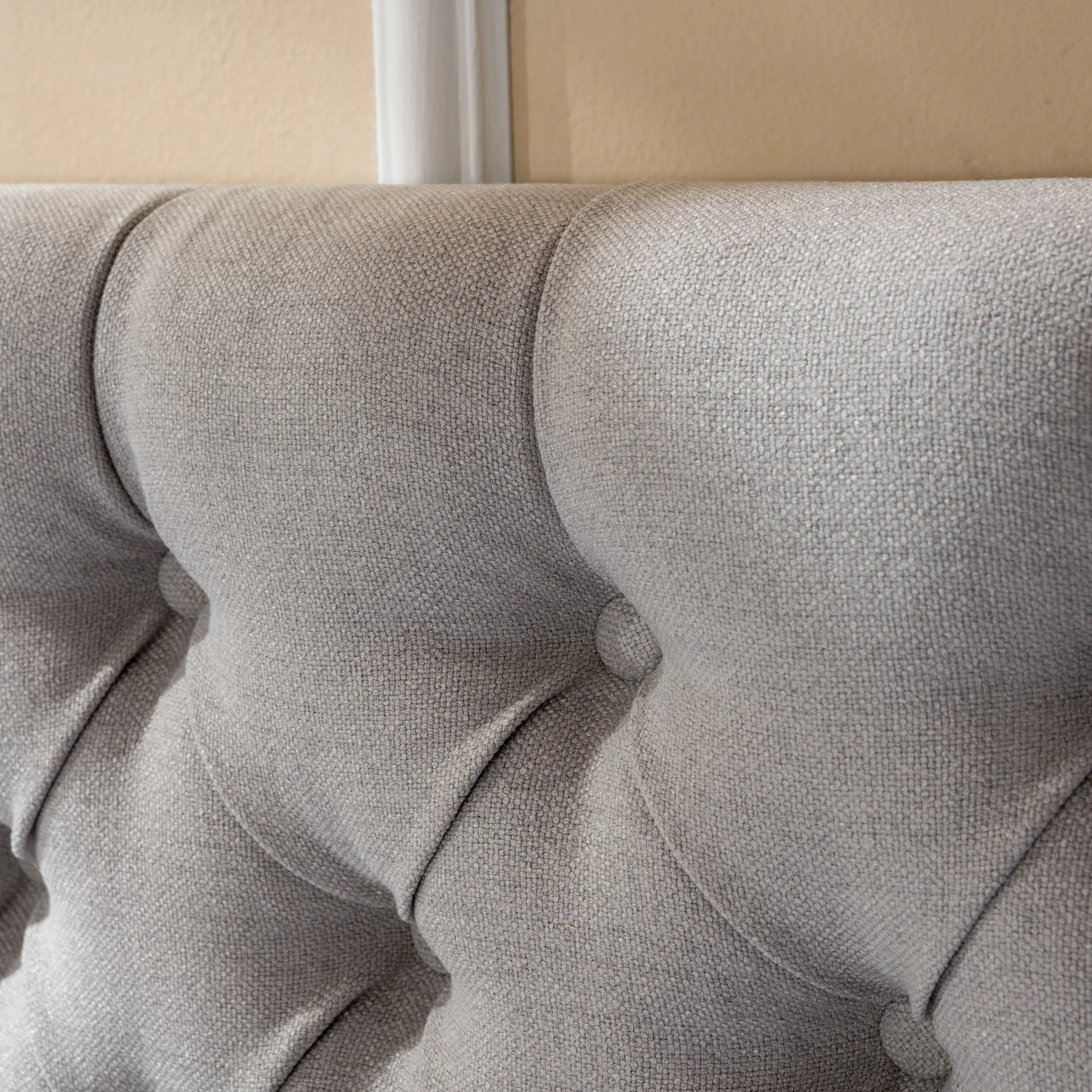 Brunet Contemporary Button Tufted Fabric Queen/Full Headboard - furnishings
