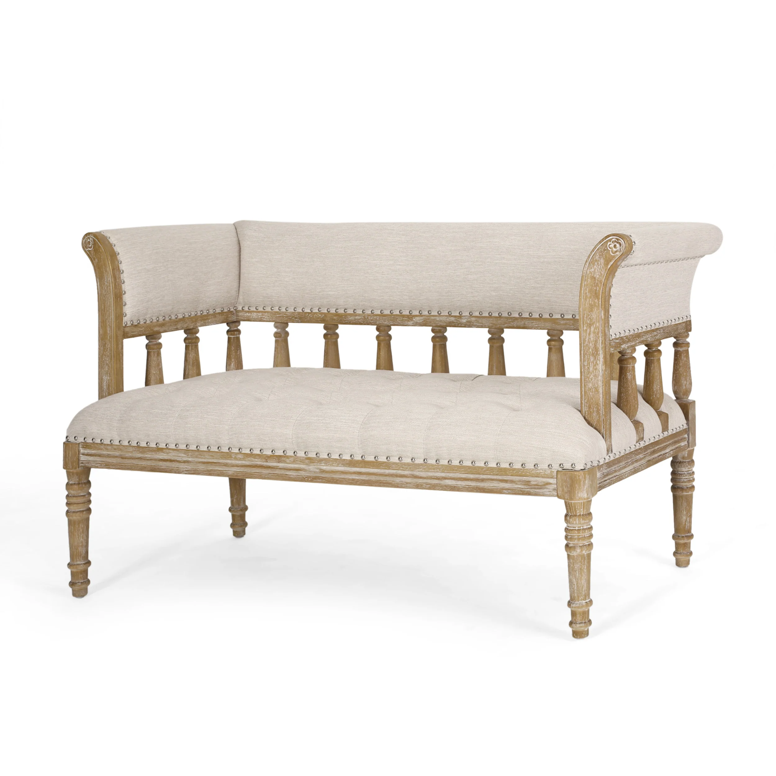 Niemi Traditional Upholstered Tufted Loveseat - furnishings