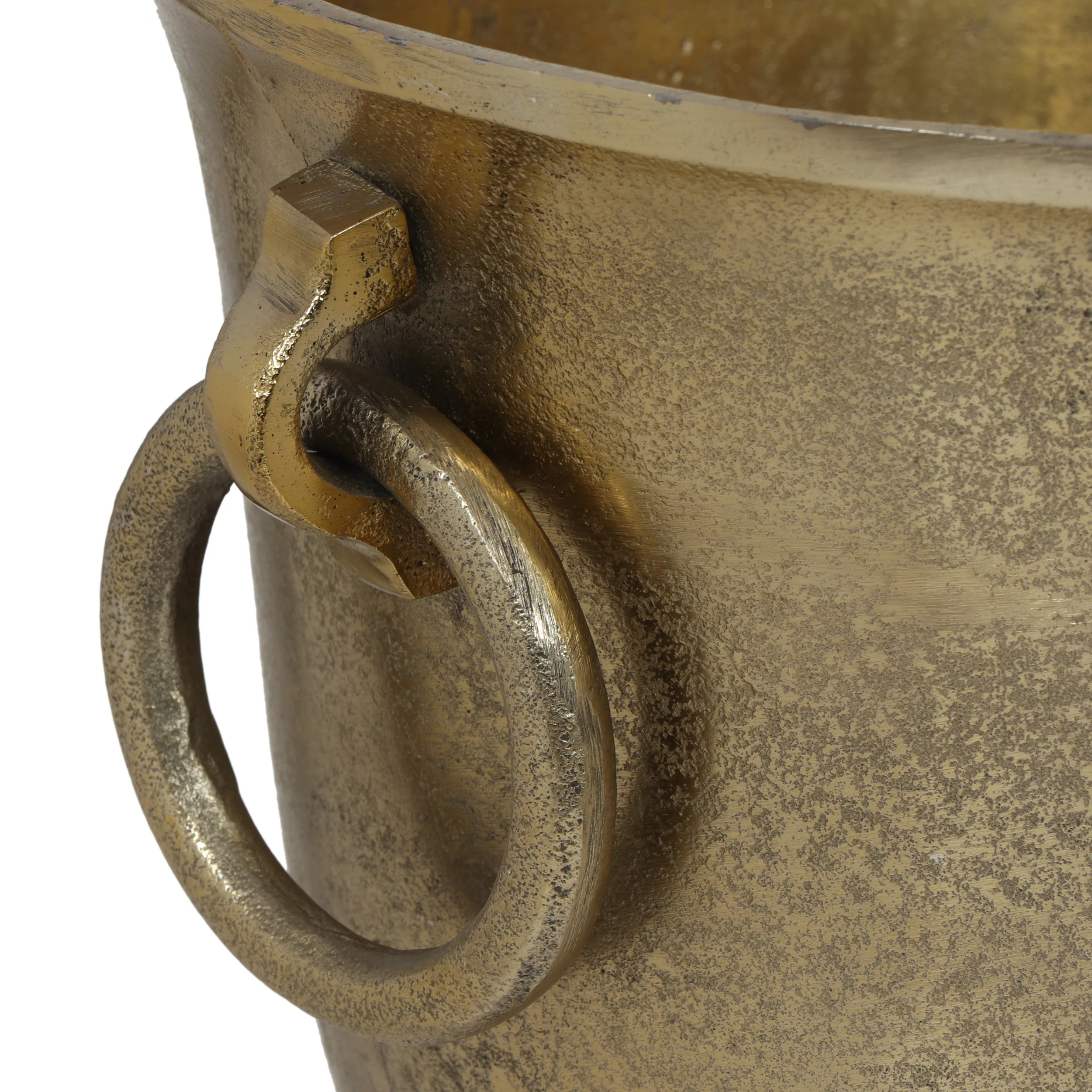 Rosher Handcrafted Aluminum Champagne Cooler, Raw Gold - furnishings