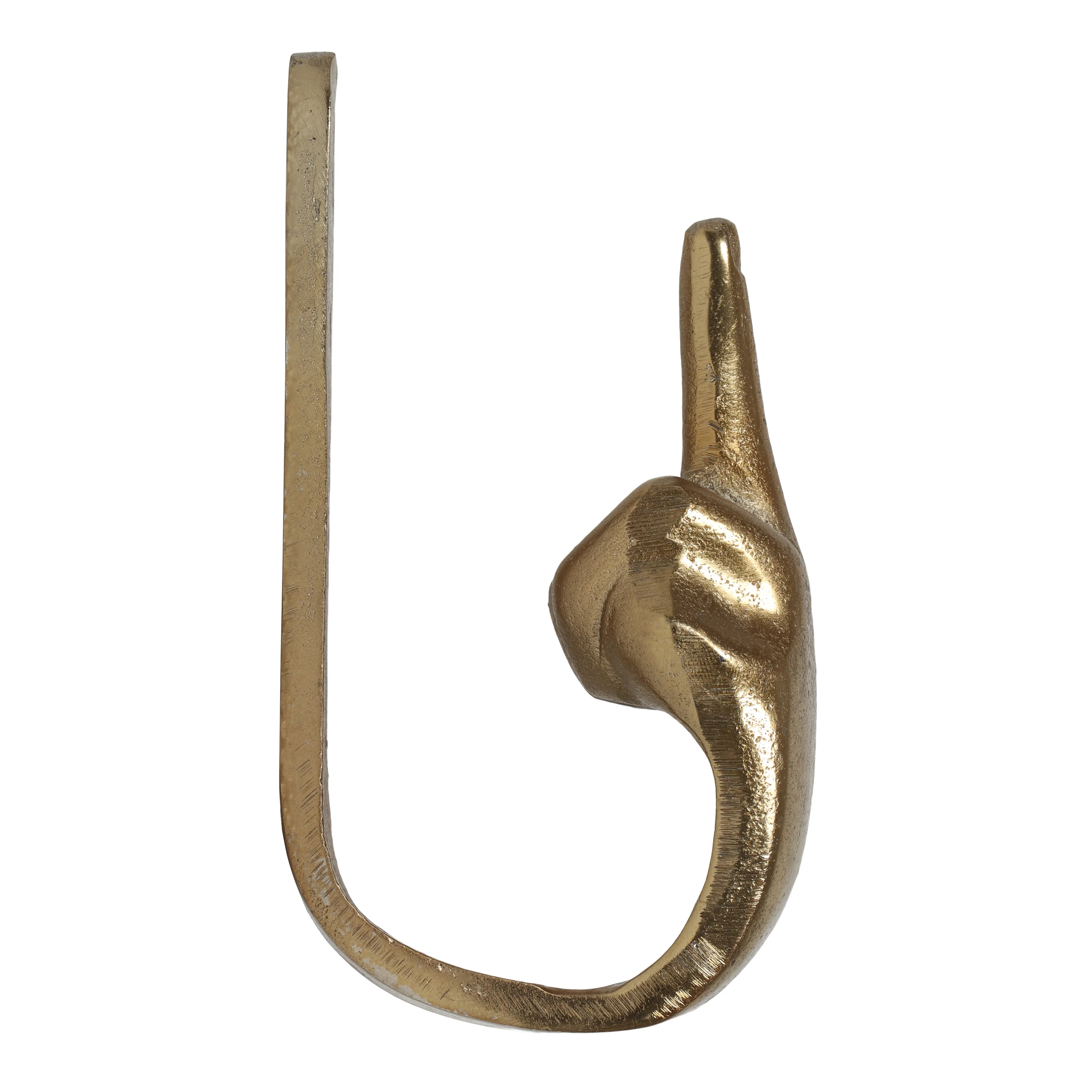 Denison Handmade Aluminum Hand Gesture Coat Hooks (Set of 3), Raw Gold - furnishings