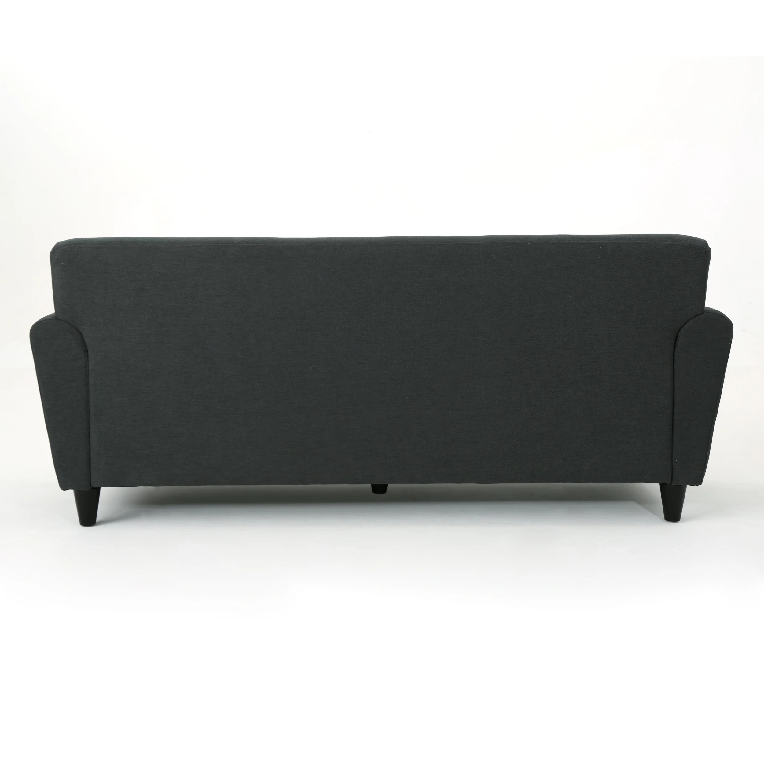 Emily Contemporary Button Tufted Fabric Upholstered Three-Seater Sofa - furnishings