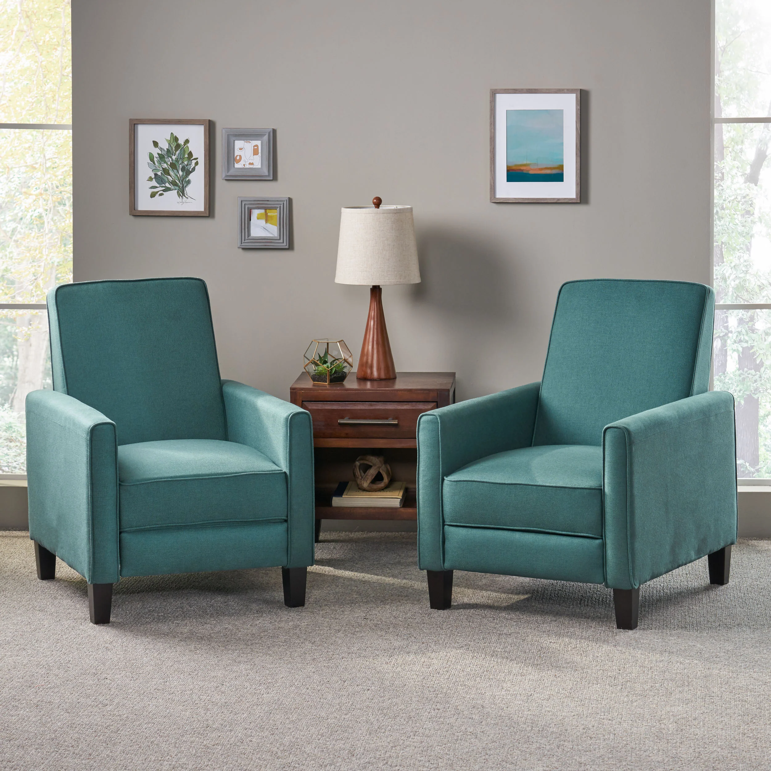 Lucas Contemporary Fabric Recliner (Set of 2) - furnishings