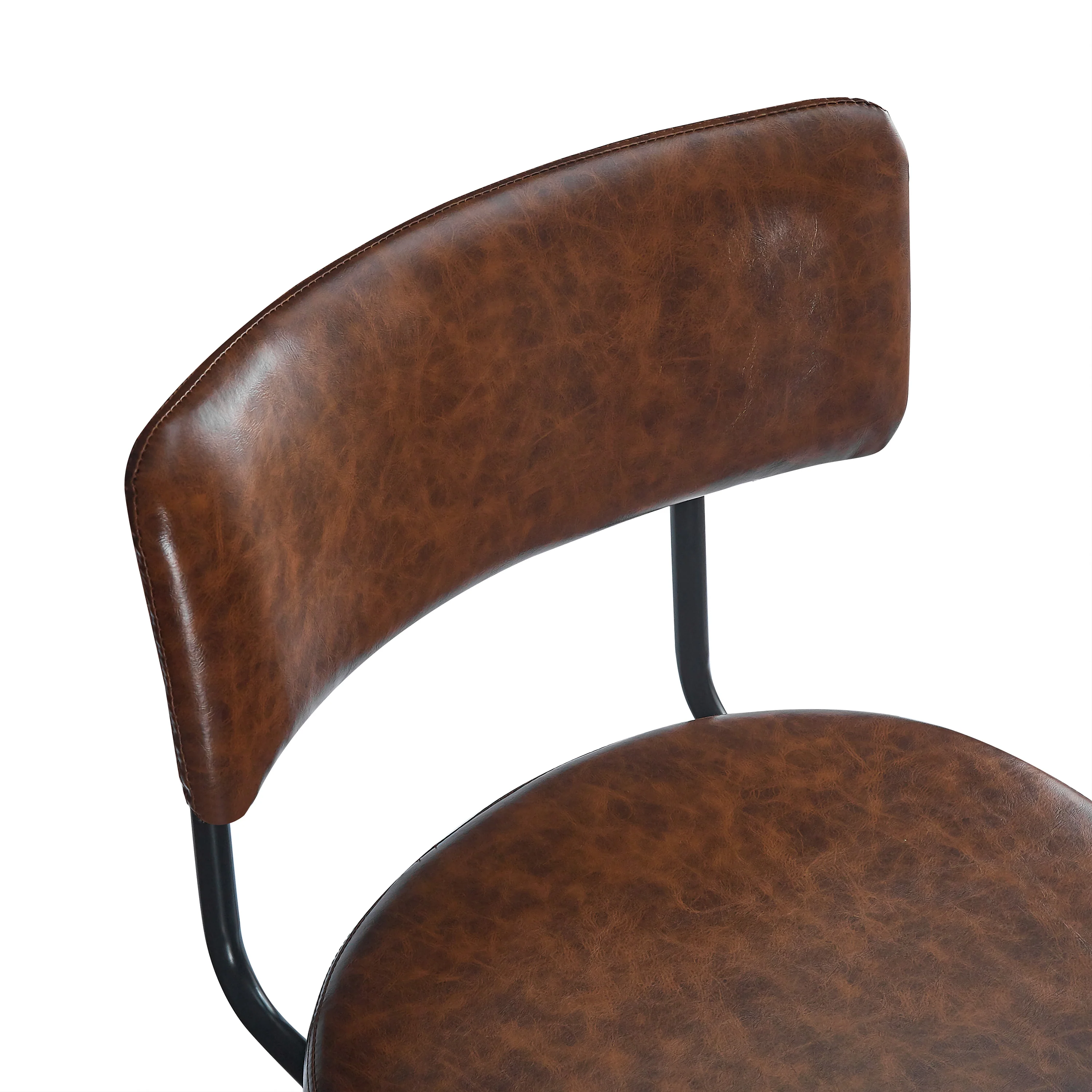 Junipera 360 Degree Swivel Counter Stools Upholstered PU Leather Bar Stools - furnishings
