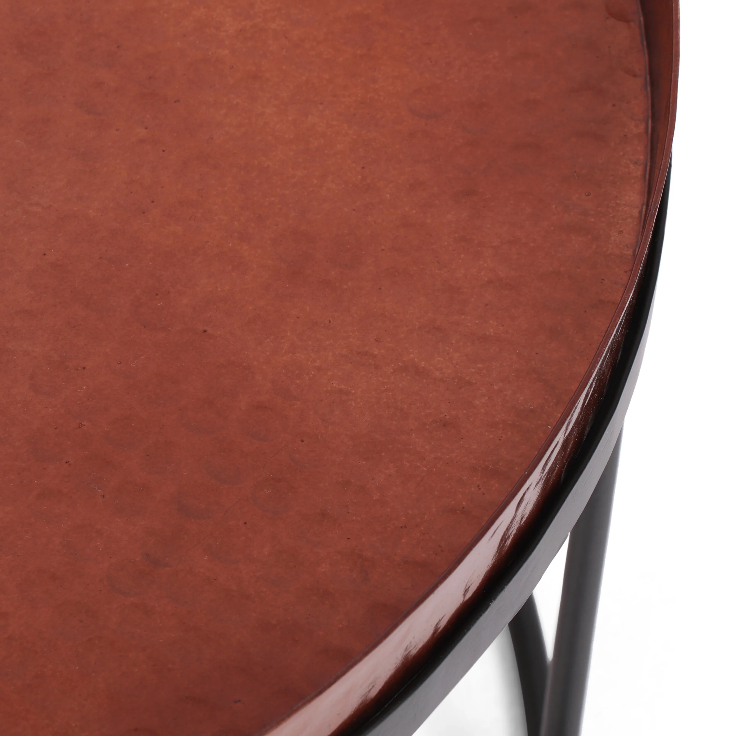 Millard Modern Handcrafted Hammered Aluminum Nesting Accent Tables, Set of 2, Copper and Black - furnishings