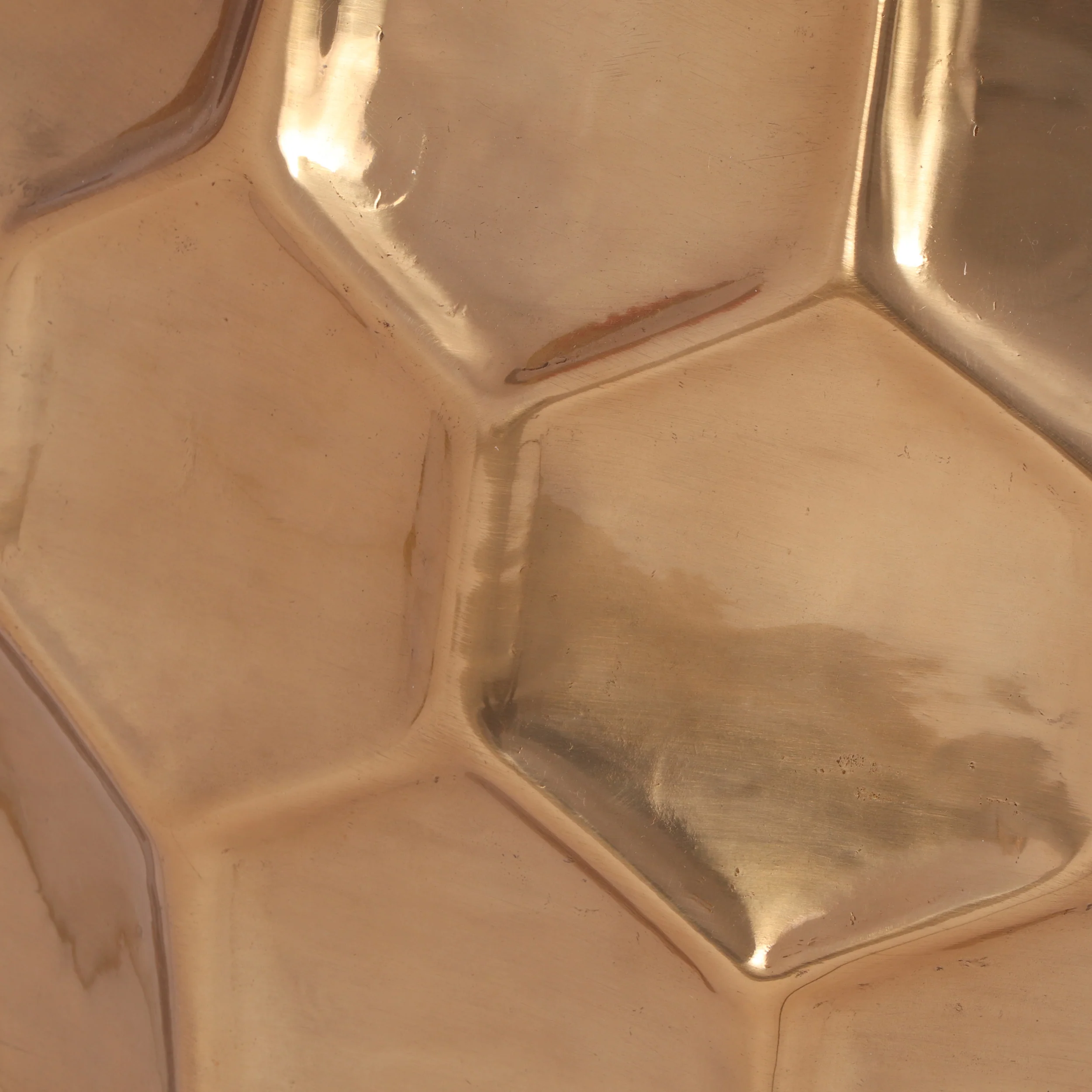 Pitzen Modern Glam Handcrafted Aluminum Honeycomb Coffee Table, Brass - furnishings