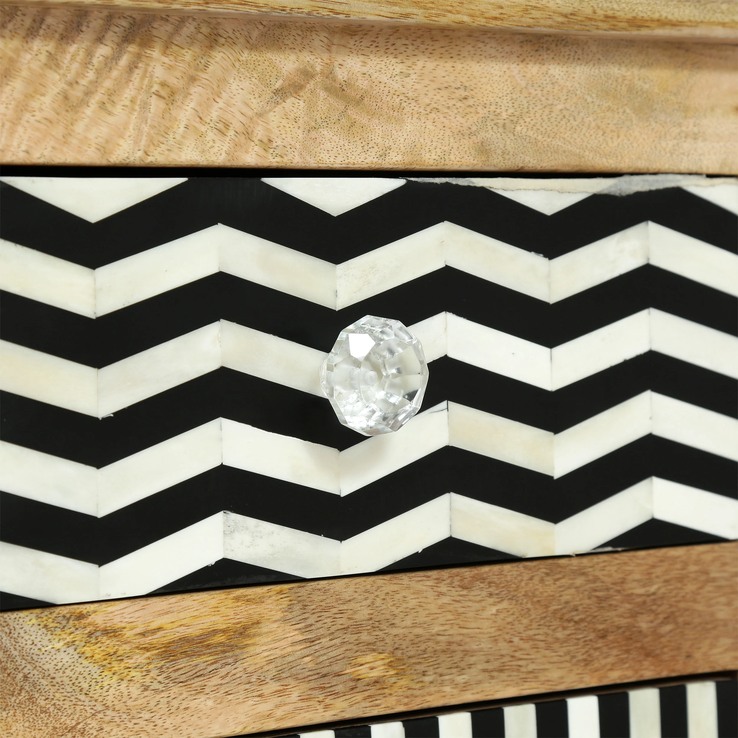 Hickson Handcrafted Boho 3 Drawer Mango Wood Nightstand - furnishings
