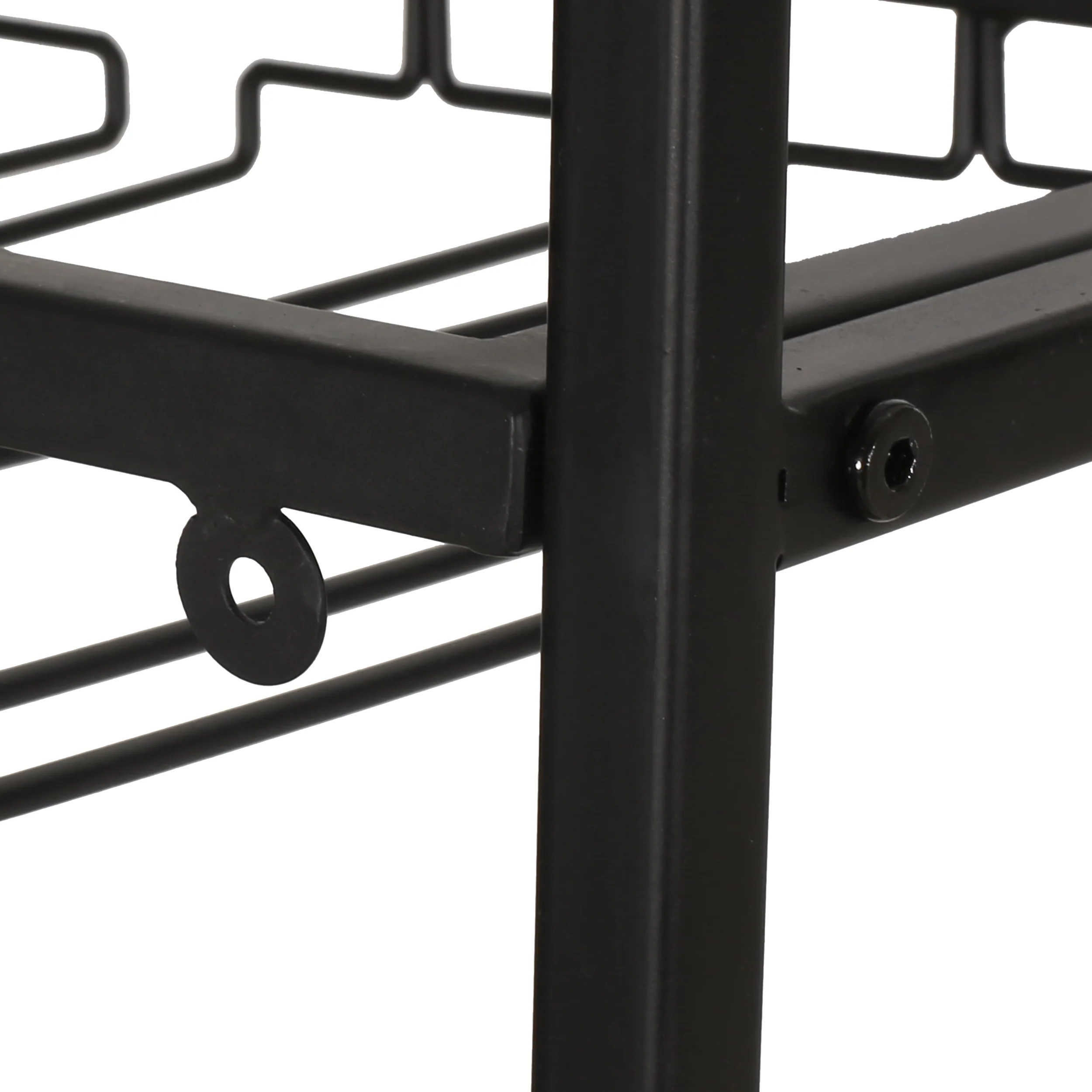 Broadwater Boho Industrial 21 Bottle Floor Wine Rack with Storage, Natural and Black - furnishings