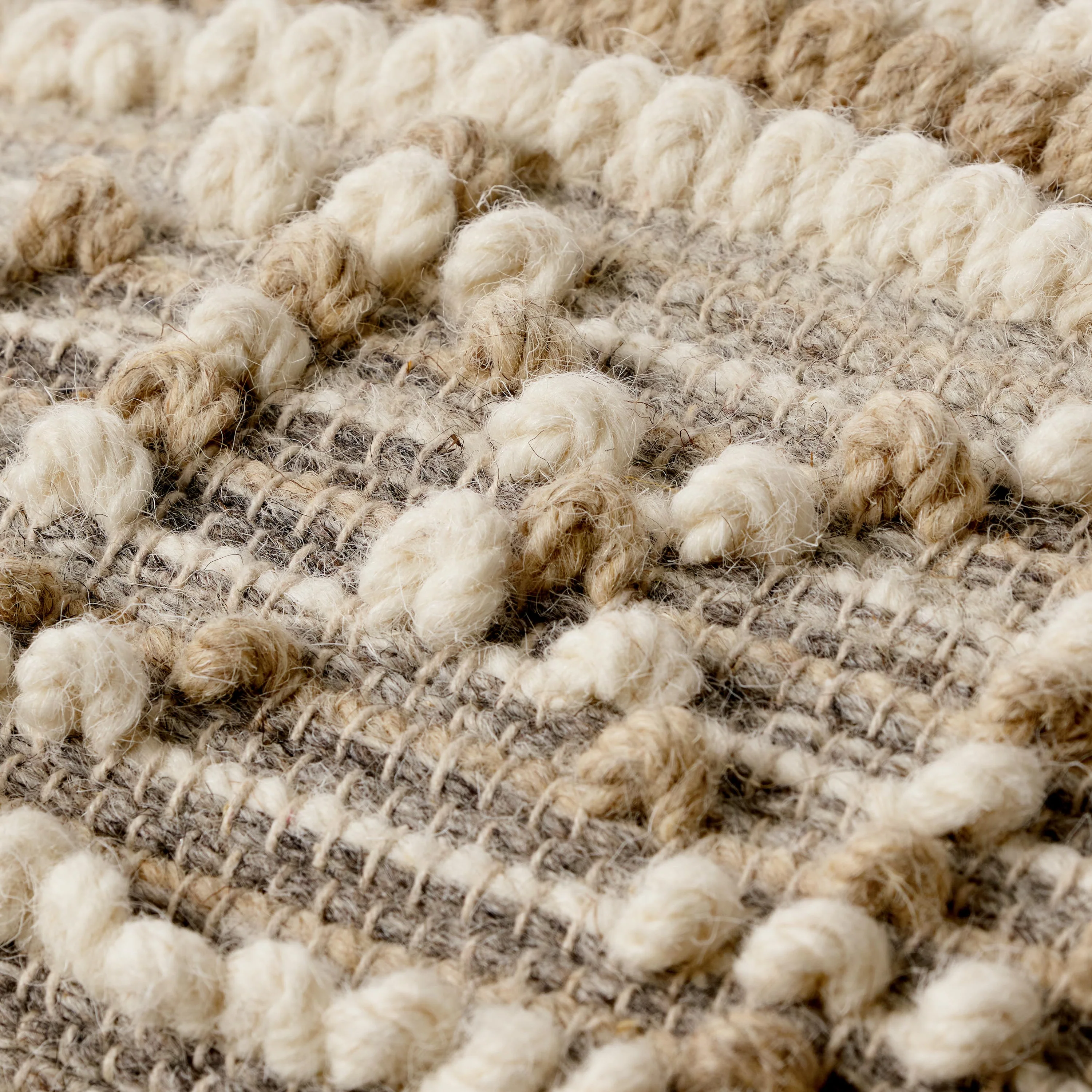 Everliegh Contemporary Wool and Cotton Pouf Ottoman - furnishings