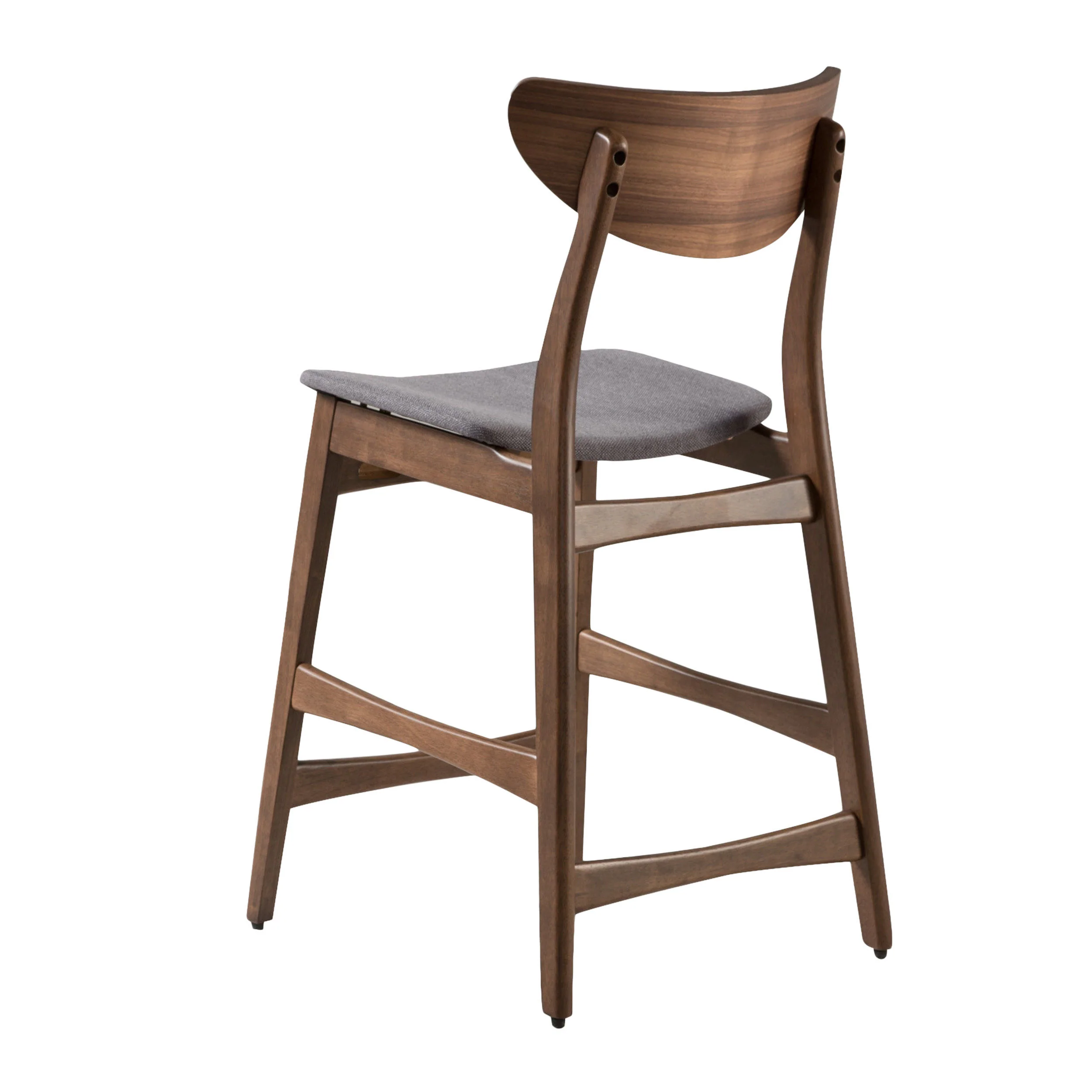 Molle Walnut Finish Mid-Century Modern 24-Inch Counter Stools (Set of 2) - furnishings