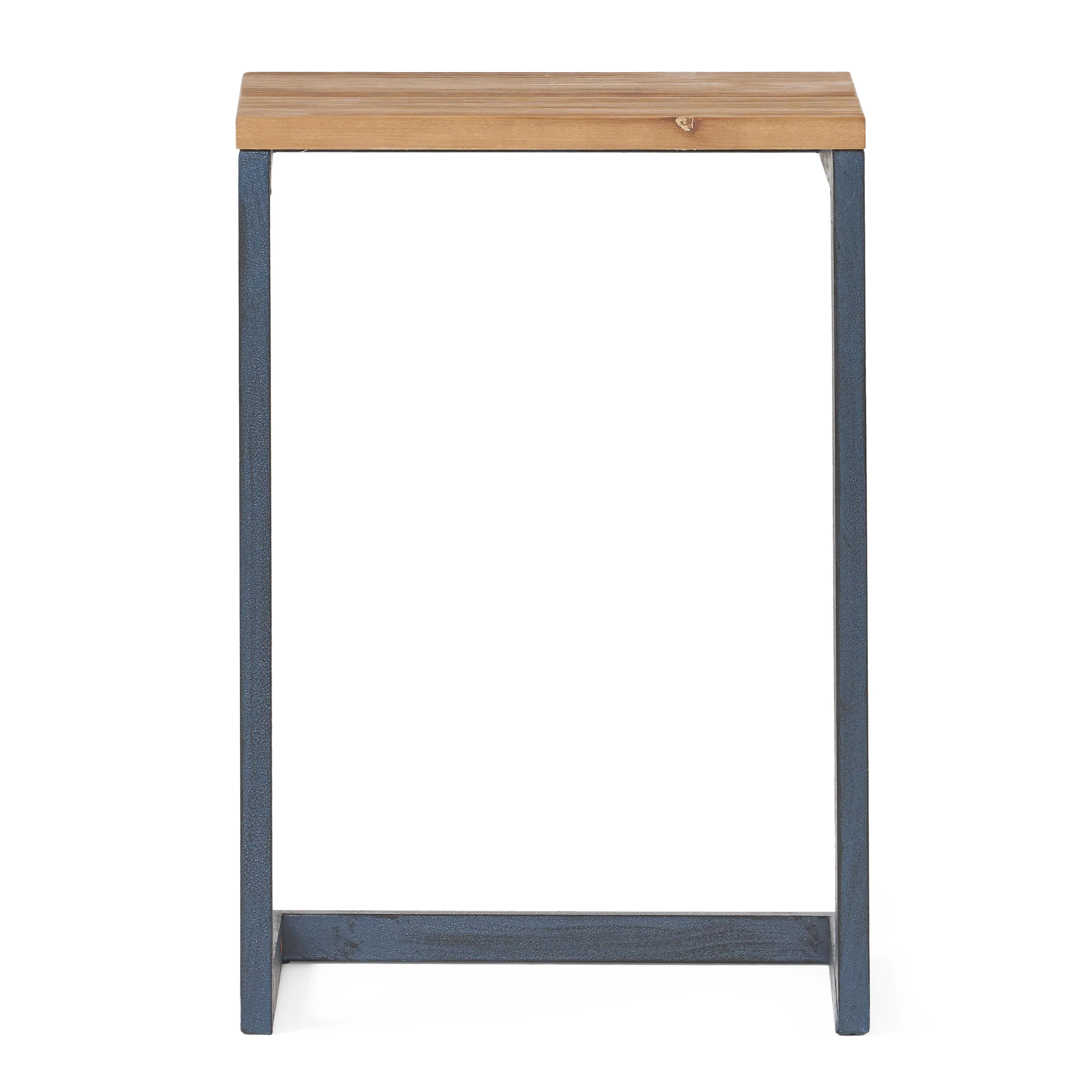 Ramona Modern Industrial Firwood C-Shaped Accent Side Table with Iron Frame - furnishings