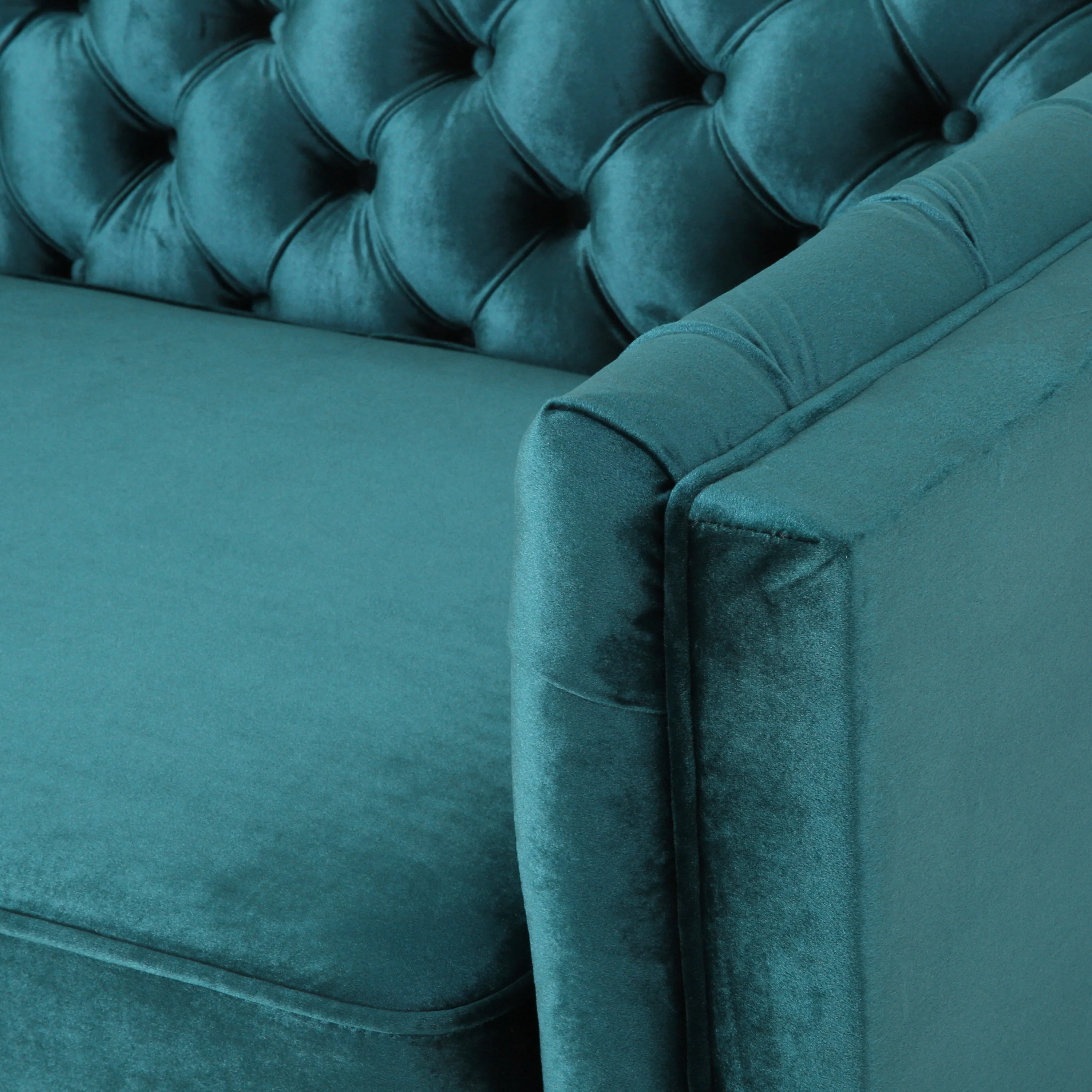 Darionna Glam Button Tufted Velvet 3 Seater Sofa - furnishings