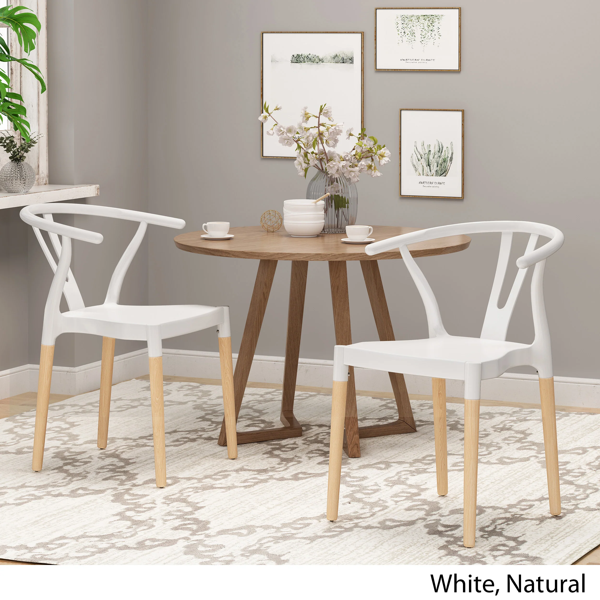 Victoria Modern Dining Chair with Beech Wood Legs (Set of 2) - furnishings