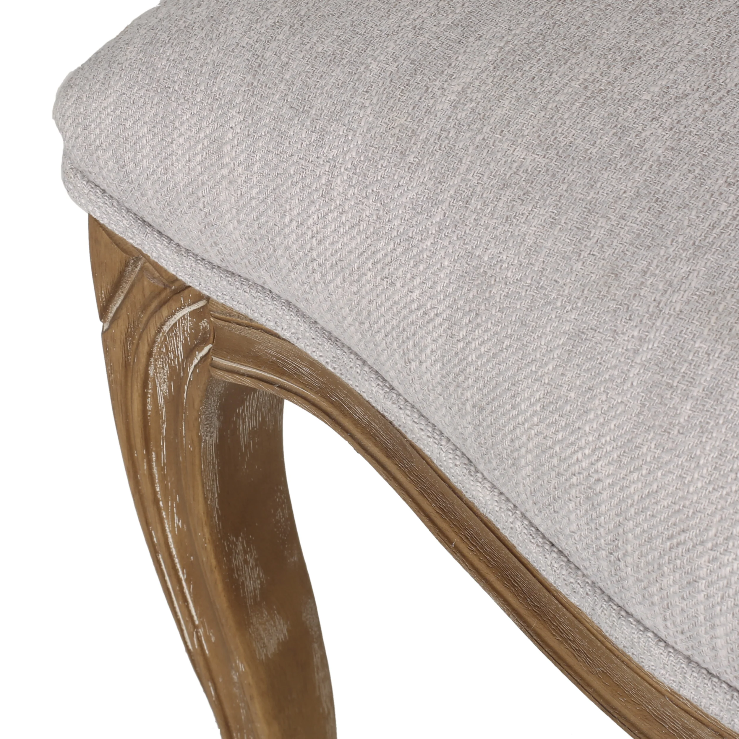 Ardyce French Country Fabric Upholstered Wood and Cane 5 Piece Circular Dining Set - furnishings