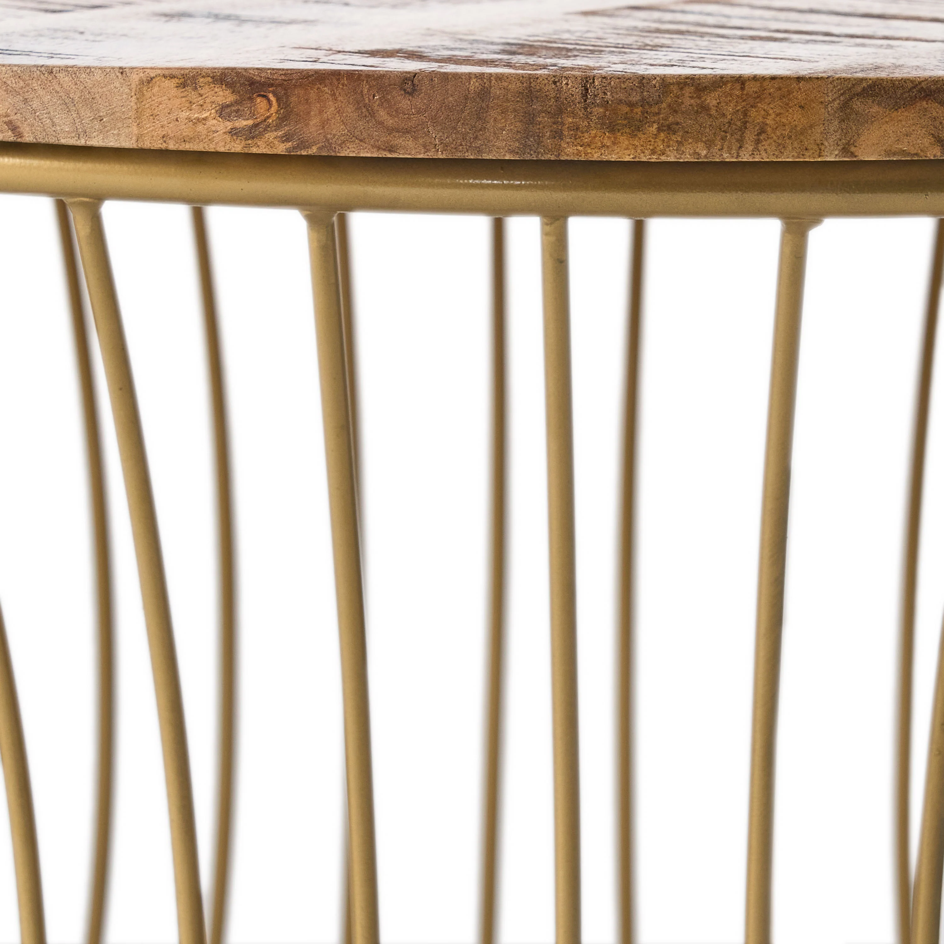 Ameliarae Handcrafted Boho Mango Wood and Iron Coffee Table - furnishings