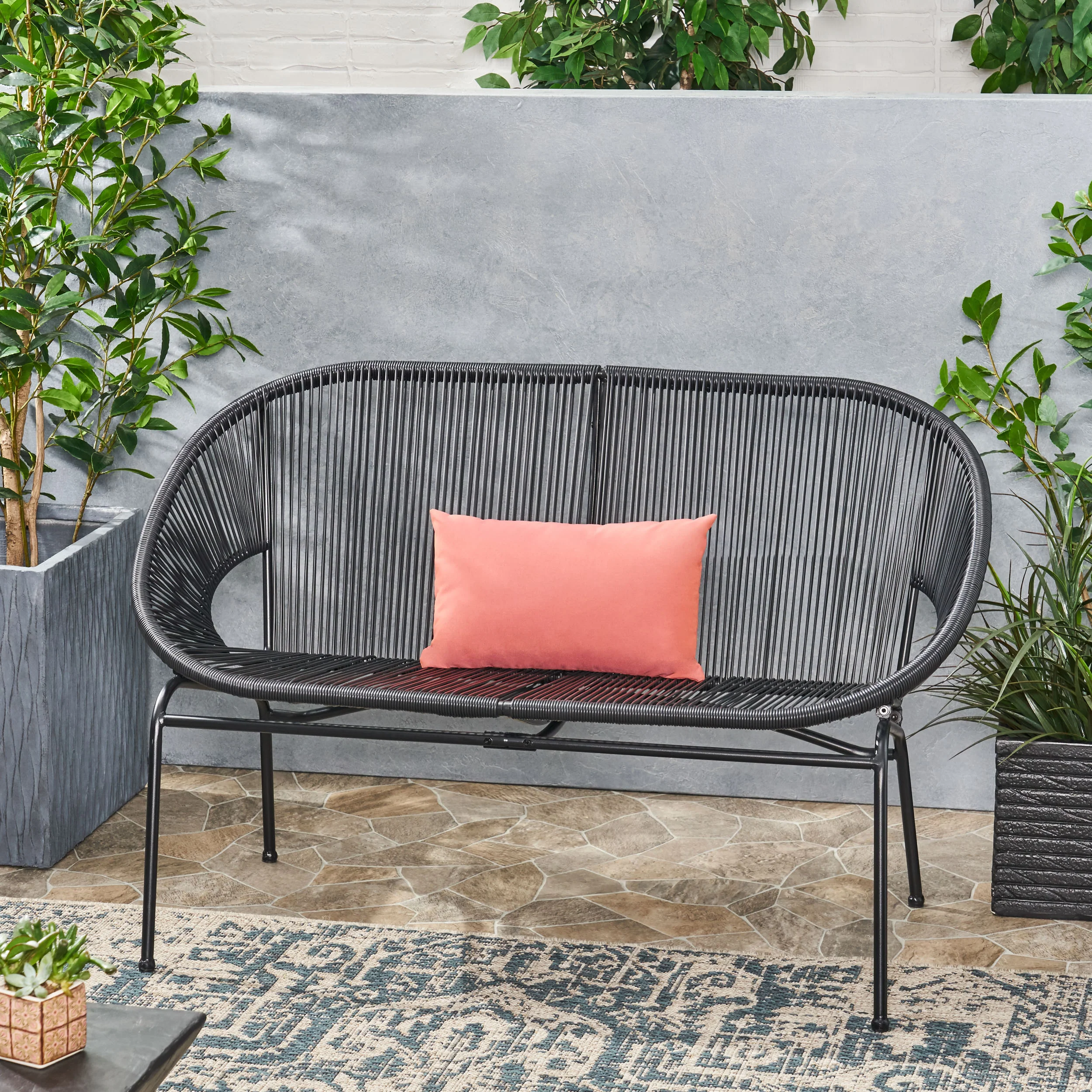 Chardean Outdoor Hammock Weave Loveseat Bench - furnishings