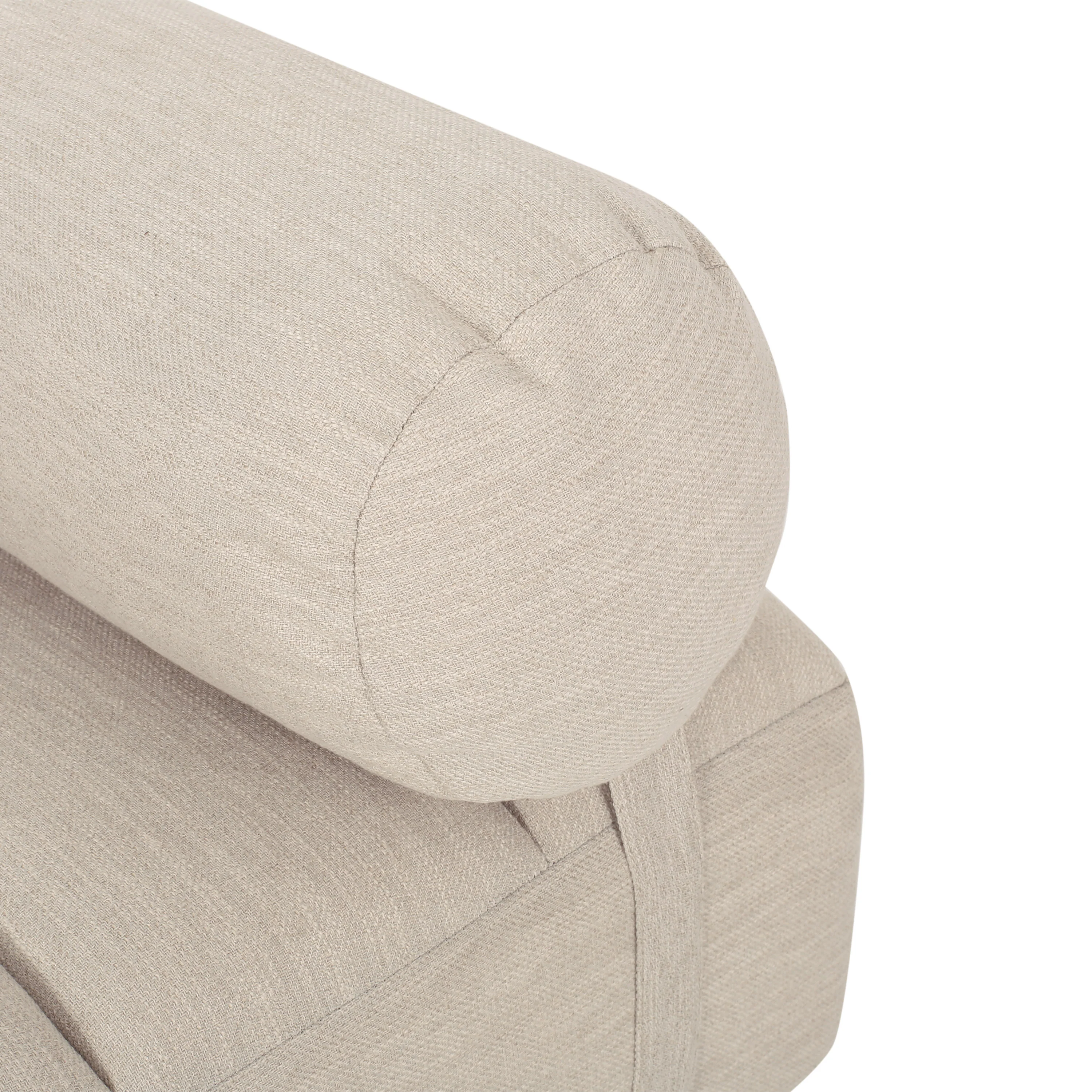 Holmwood Mid Century Modern Fabric Tufted Chaise Lounge with Bolster Pillow - furnishings