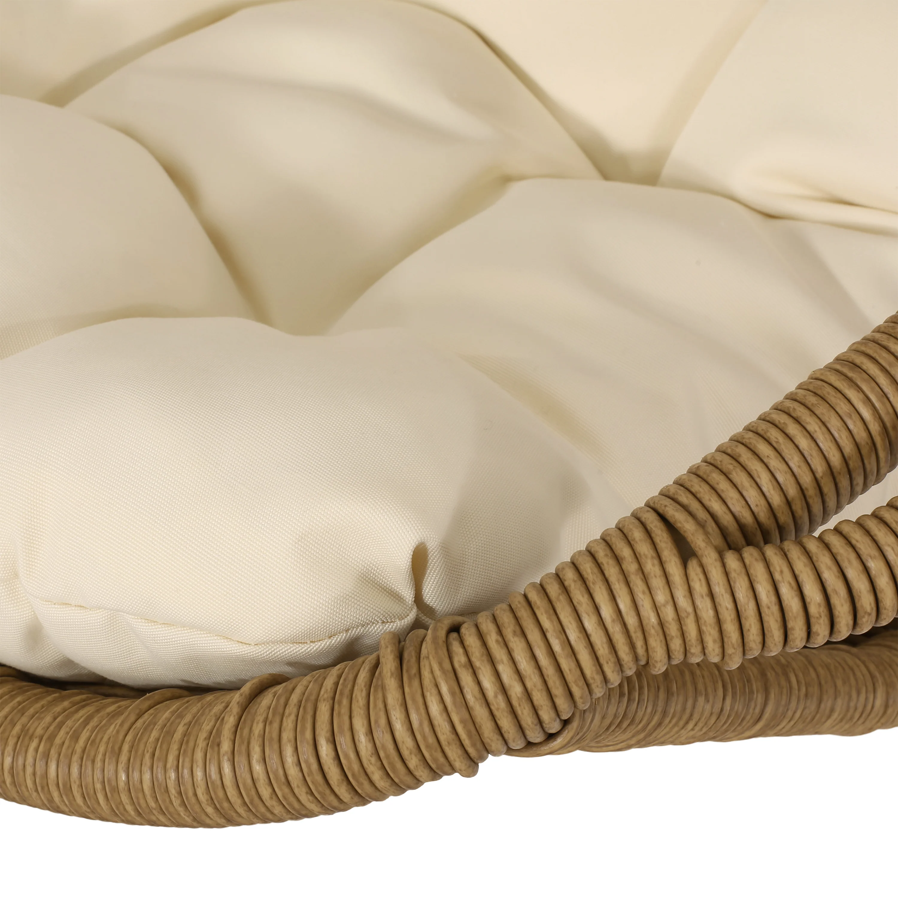 Yukon Outdoor Wicker Hanging Basket Chair with Cushions - furnishings