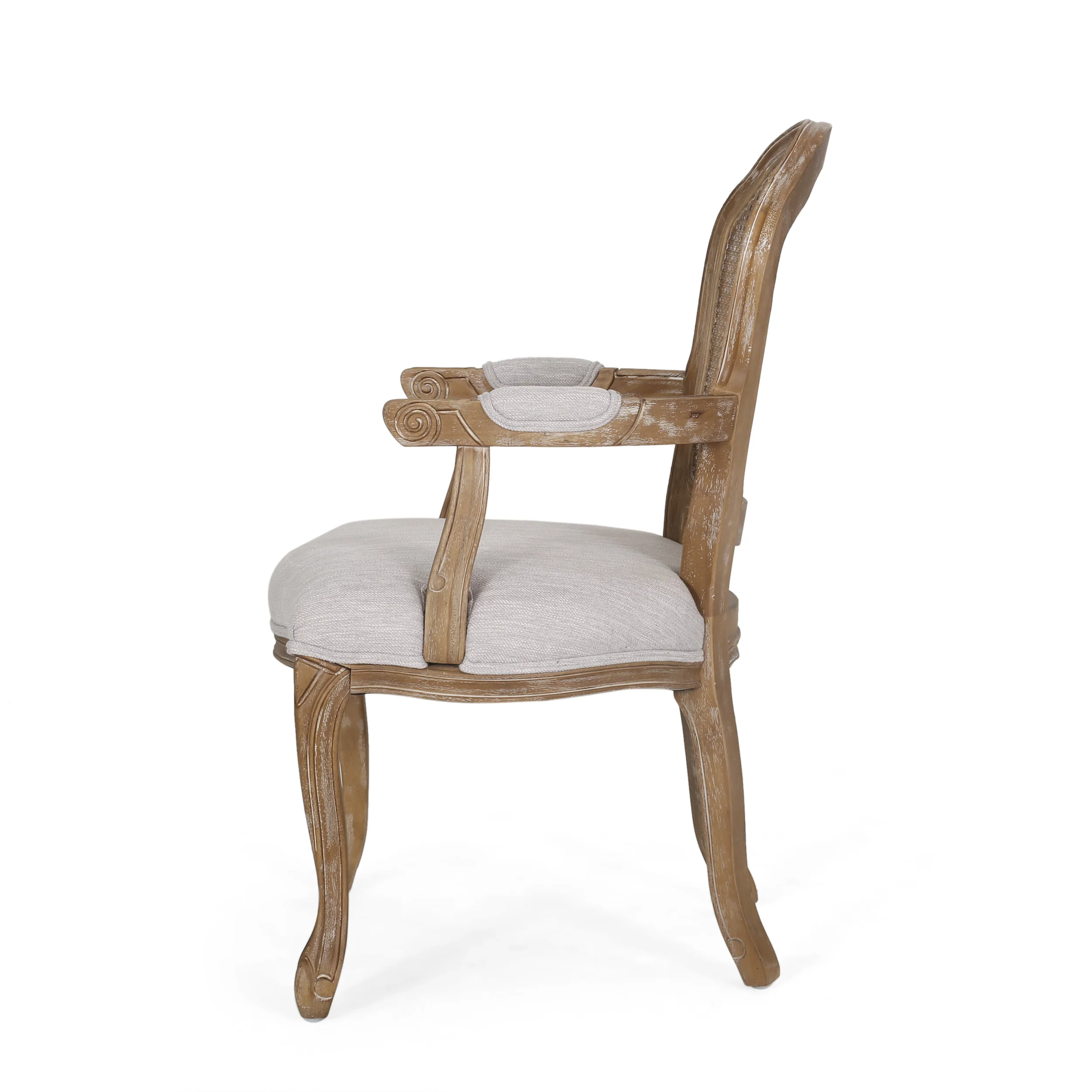 Mariette French Country Wood and Cane Upholstered Dining Chair, Set of 4 - furnishings