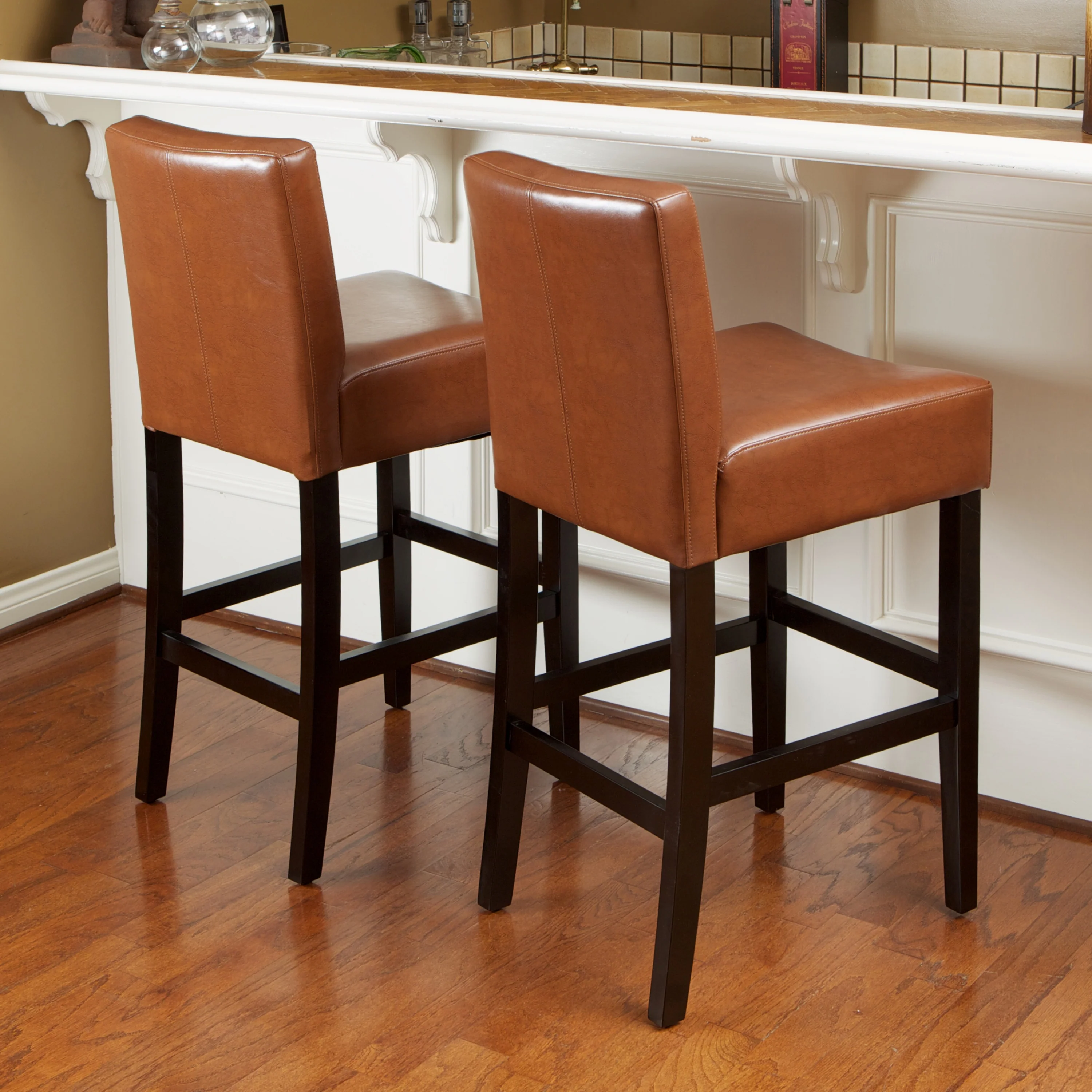 Peterborough Modern 26-Inch Leather Counter Stool (Set of 2) - furnishings