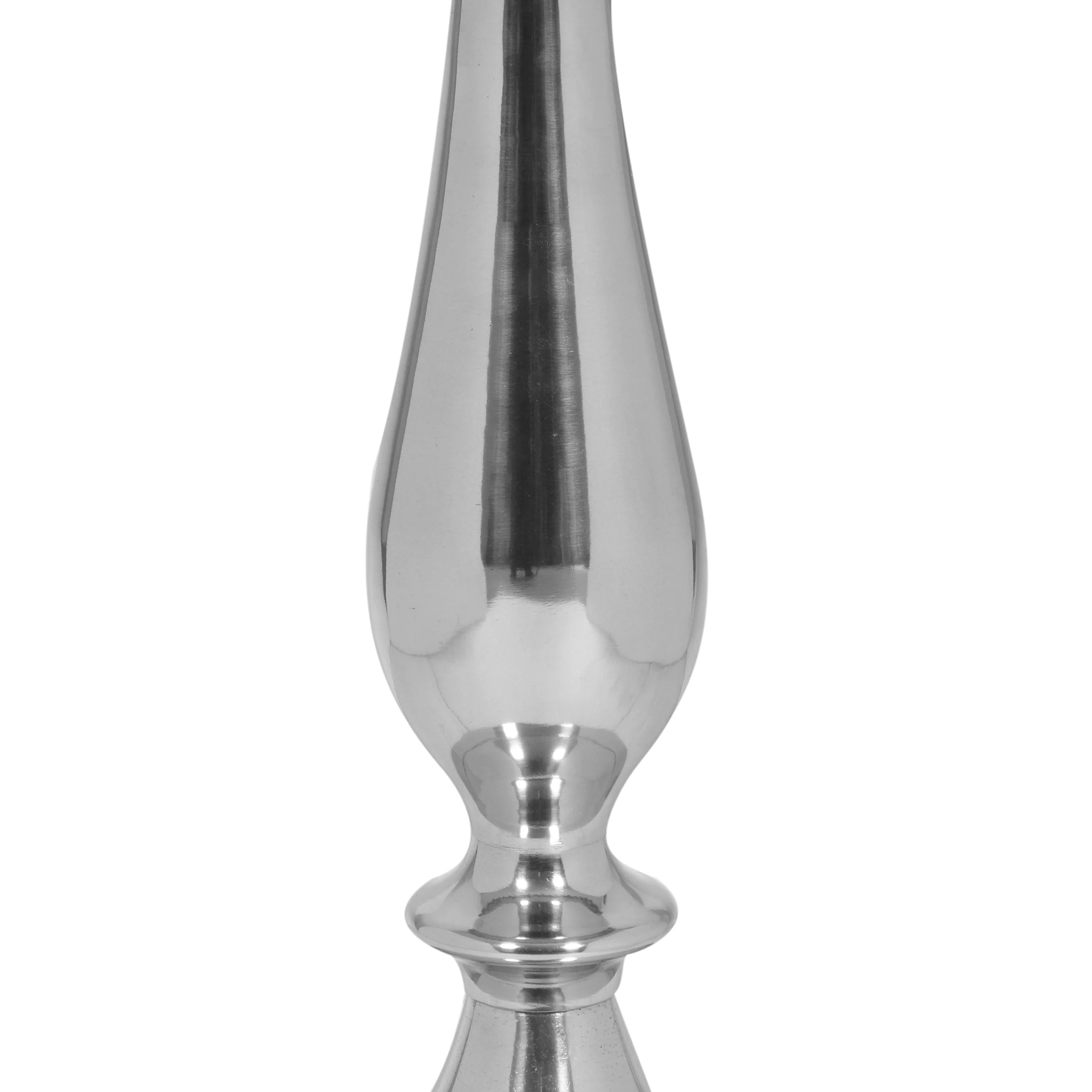 Washington Modern Glam Handcrafted Aluminum Side Table, Silver - furnishings