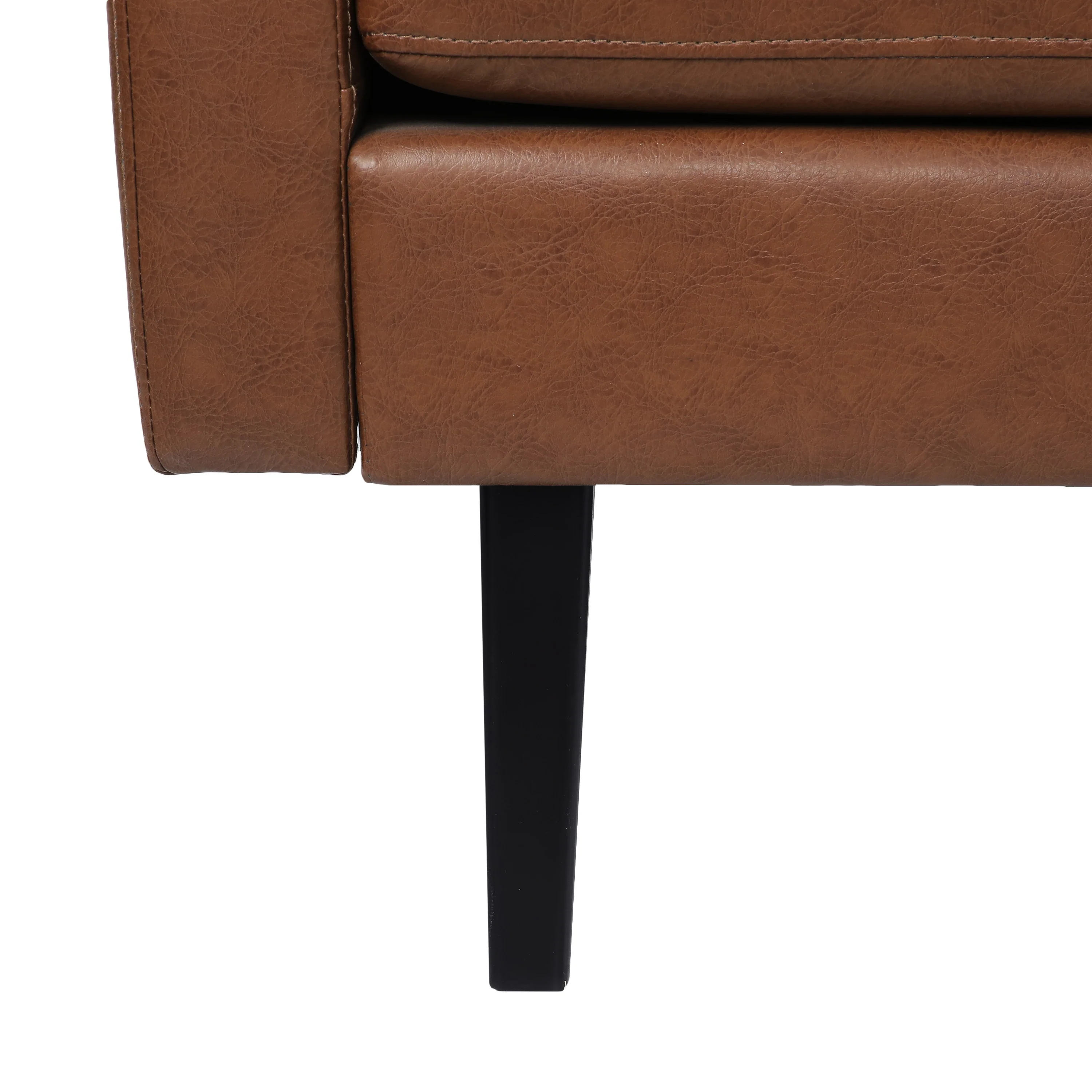 Dowd Mid Century Modern Faux Leather 3 Piece Living Room Sofa Set - furnishings
