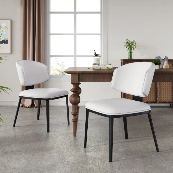 Lunare Modern PU Leather Upholstered Dining Chairs, Set of 2 - furnishings
