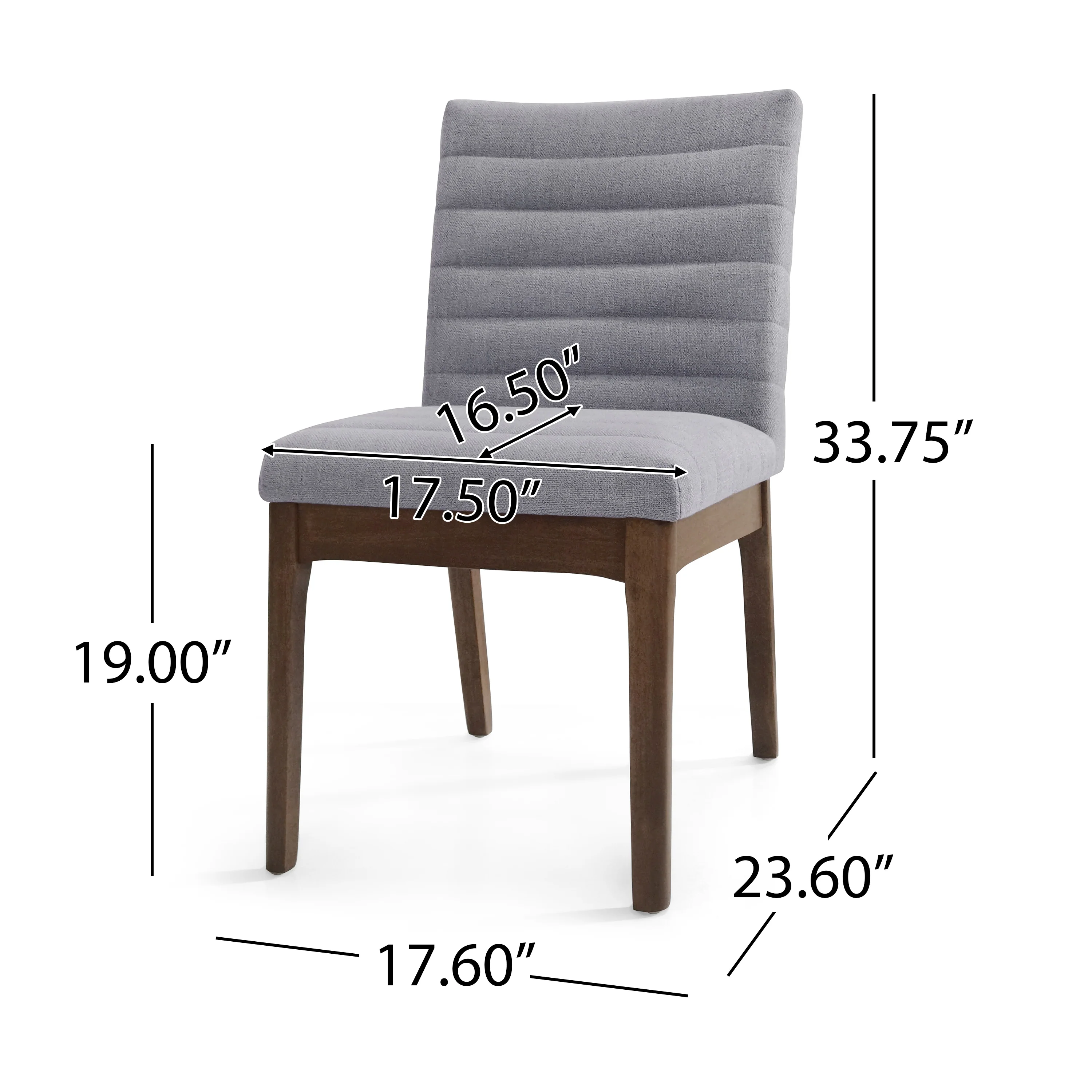Elisson Mid Century Modern Channel Stitch Dining Chairs, Set of 2 - furnishings