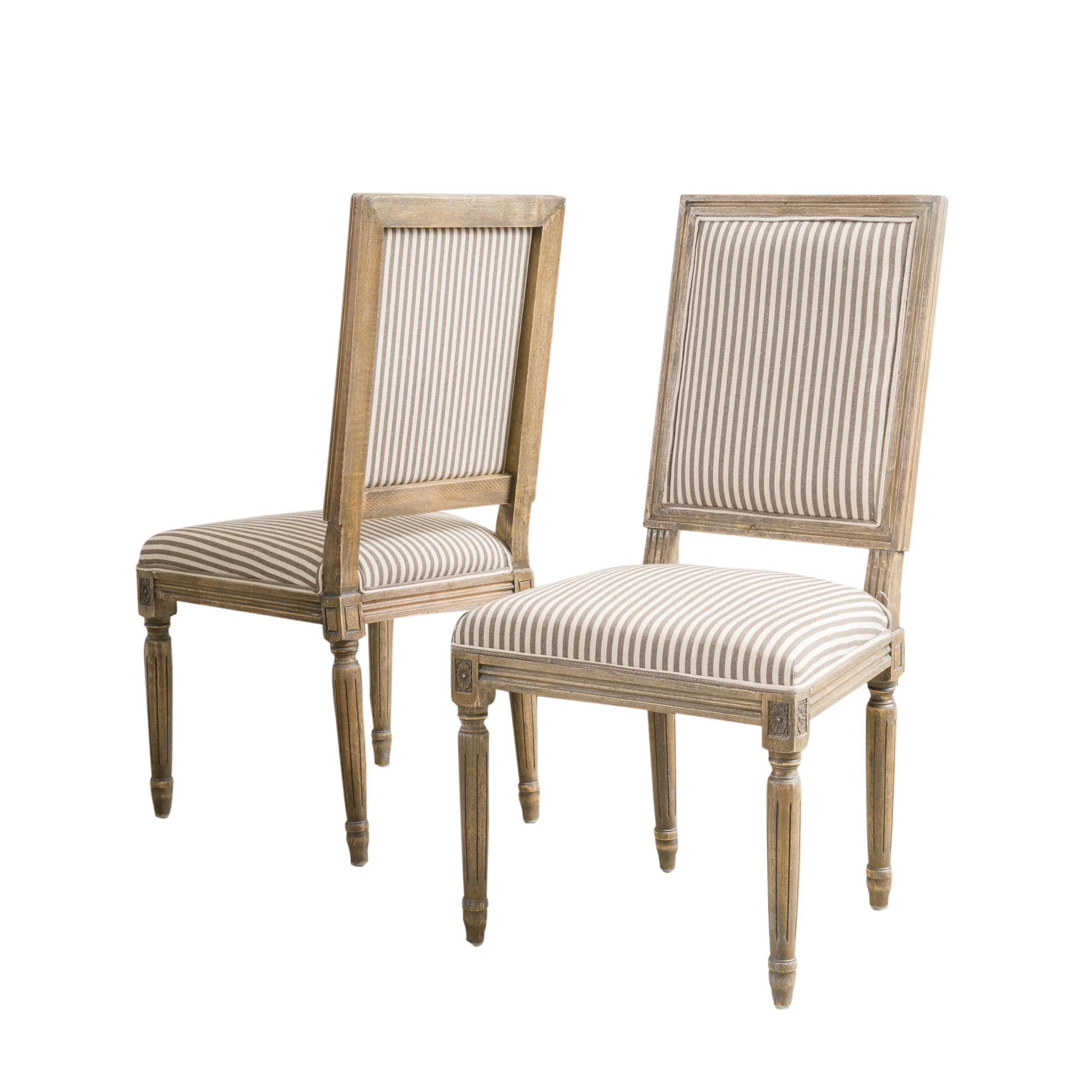 Martin Weathered Dark Coffee Stripe Dining Chairs (Set of 2) - furnishings