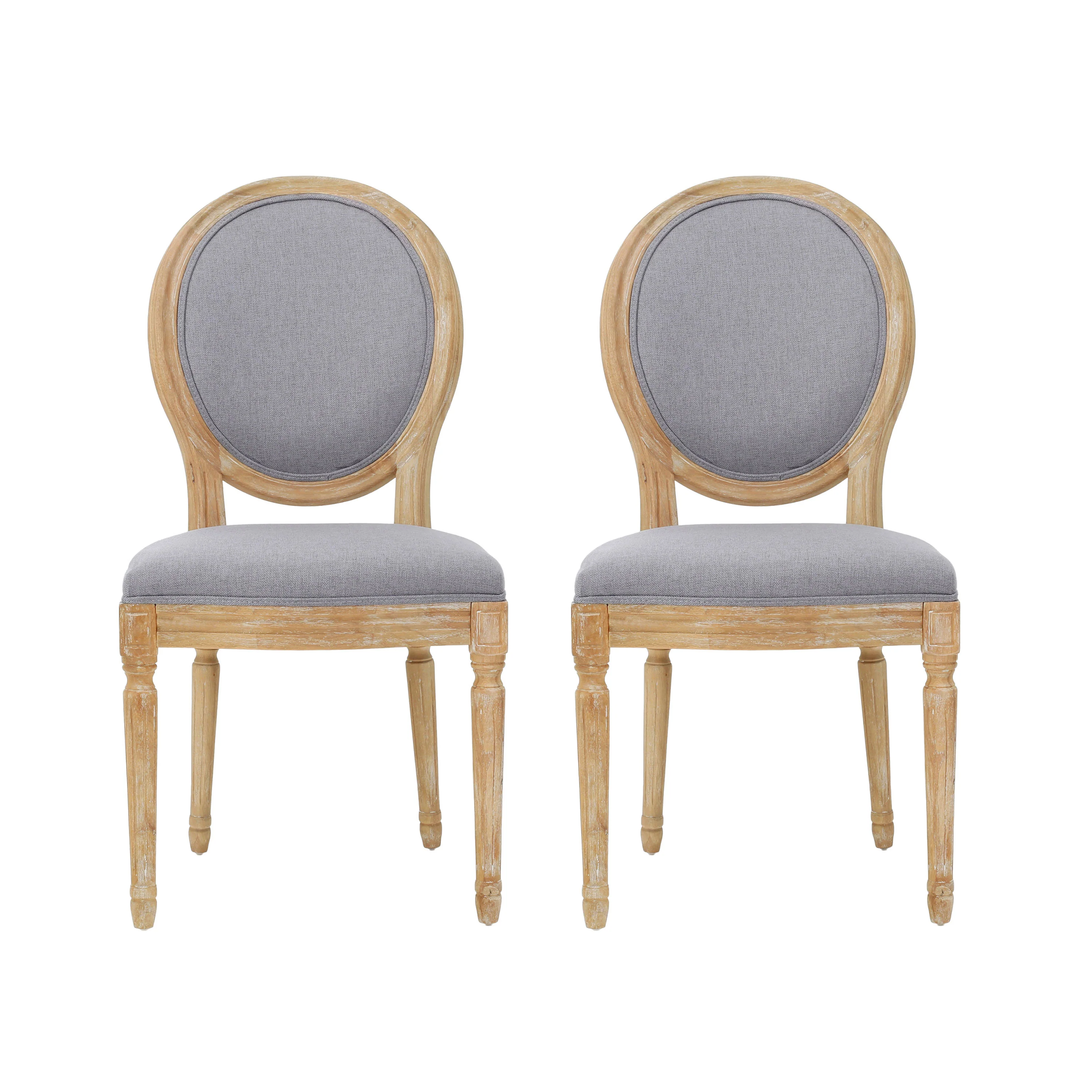 Phinnaeus French Country Fabric Dining Chairs (Set of 2) - furnishings