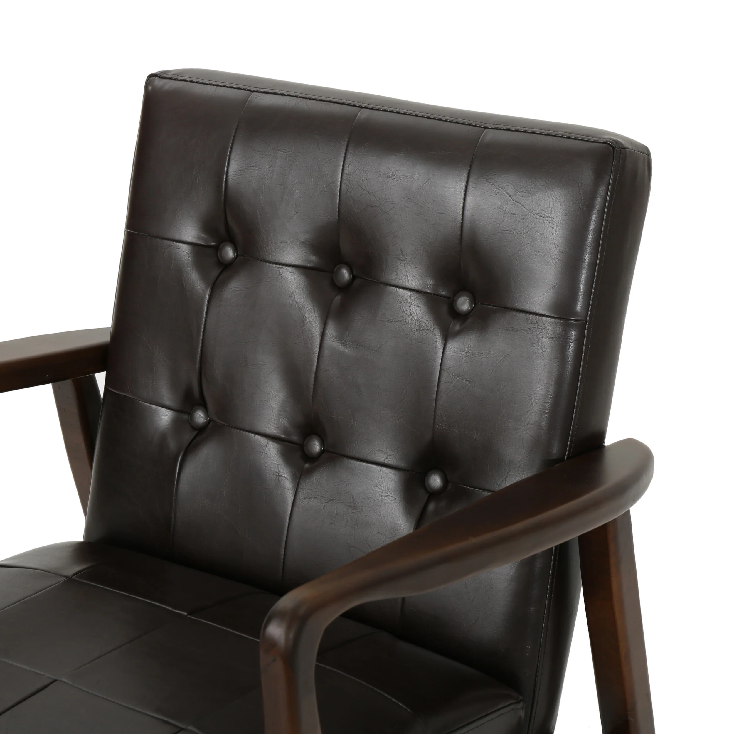 Callisto Mid Century Modern Leather Club Chair - furnishings