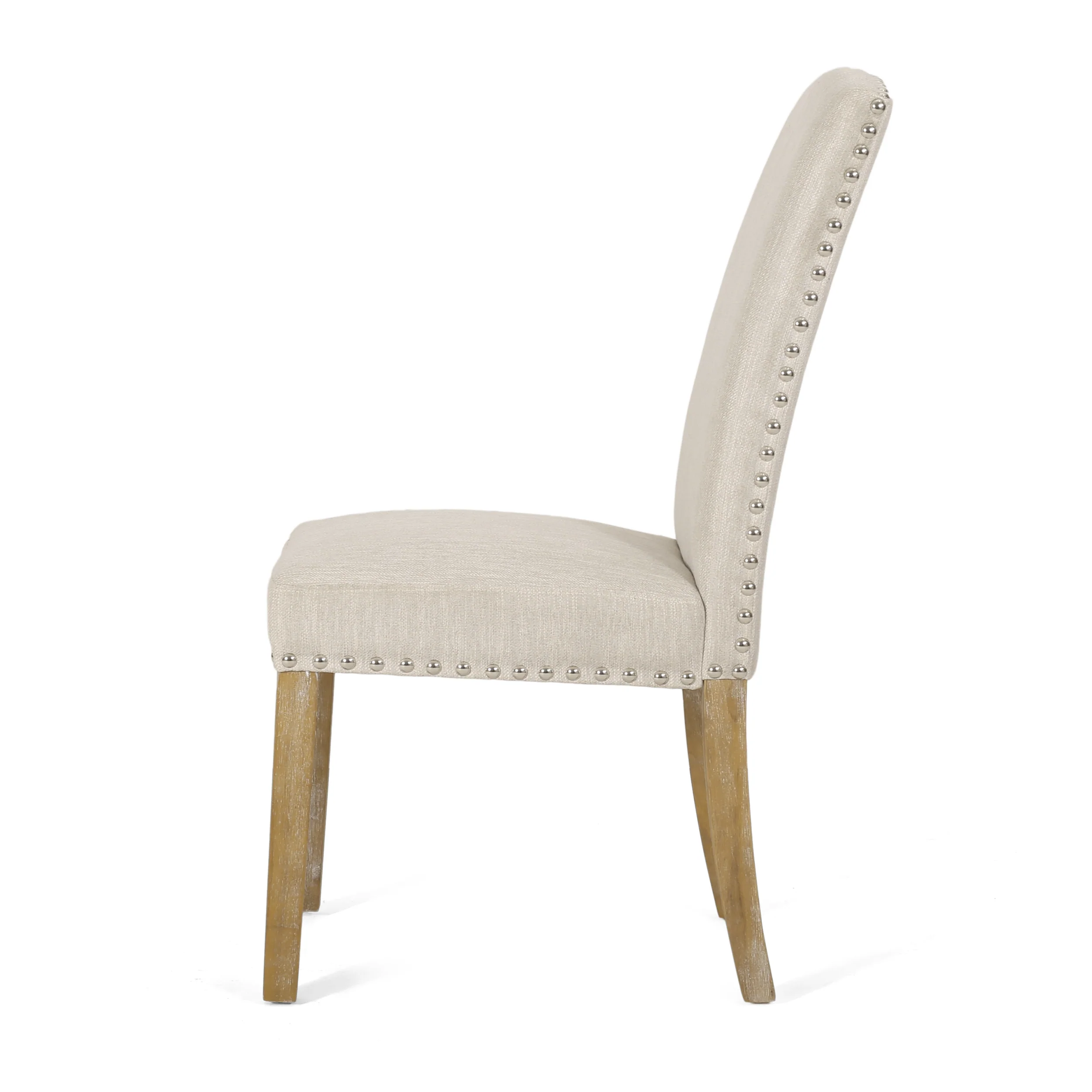 Depue Contemporary Fabric Dining Chair with Nailhead Trim, Set of 2 - furnishings
