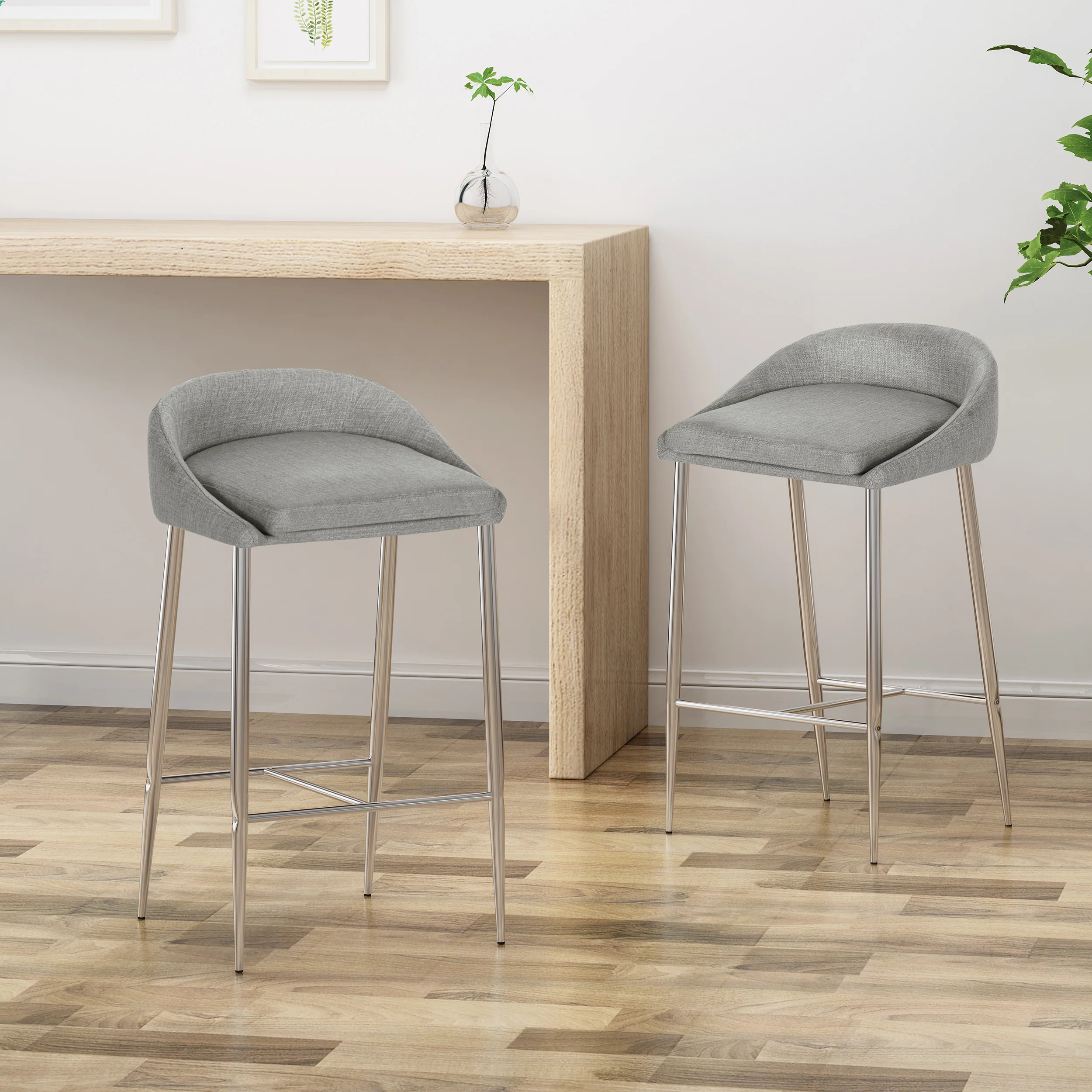 Fanny Upholstered Counter Stools, Modern, Upholstered (Set of 2) - furnishings