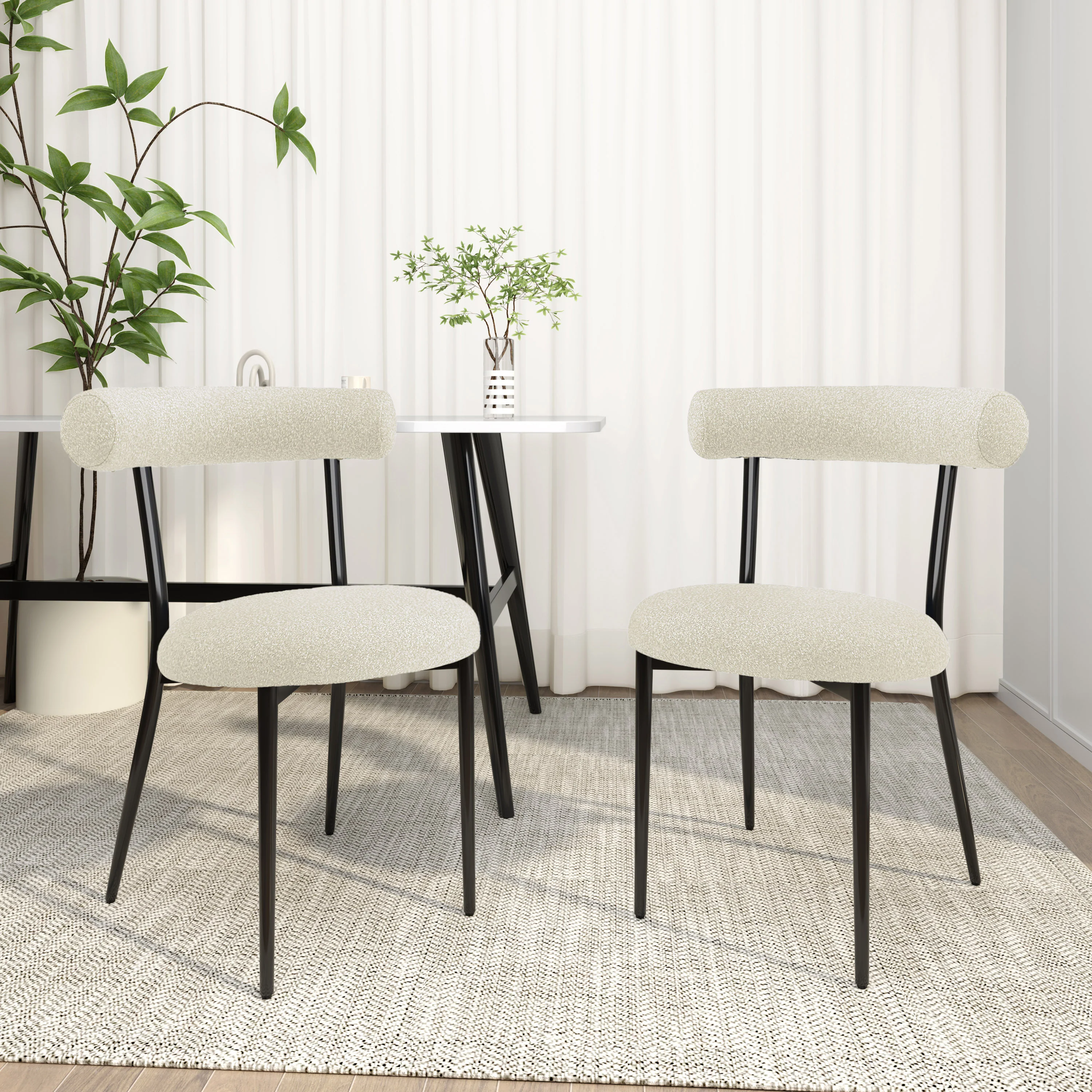 Daimona Fabric Upholstered Dining Chairs, Set of 2 - furnishings