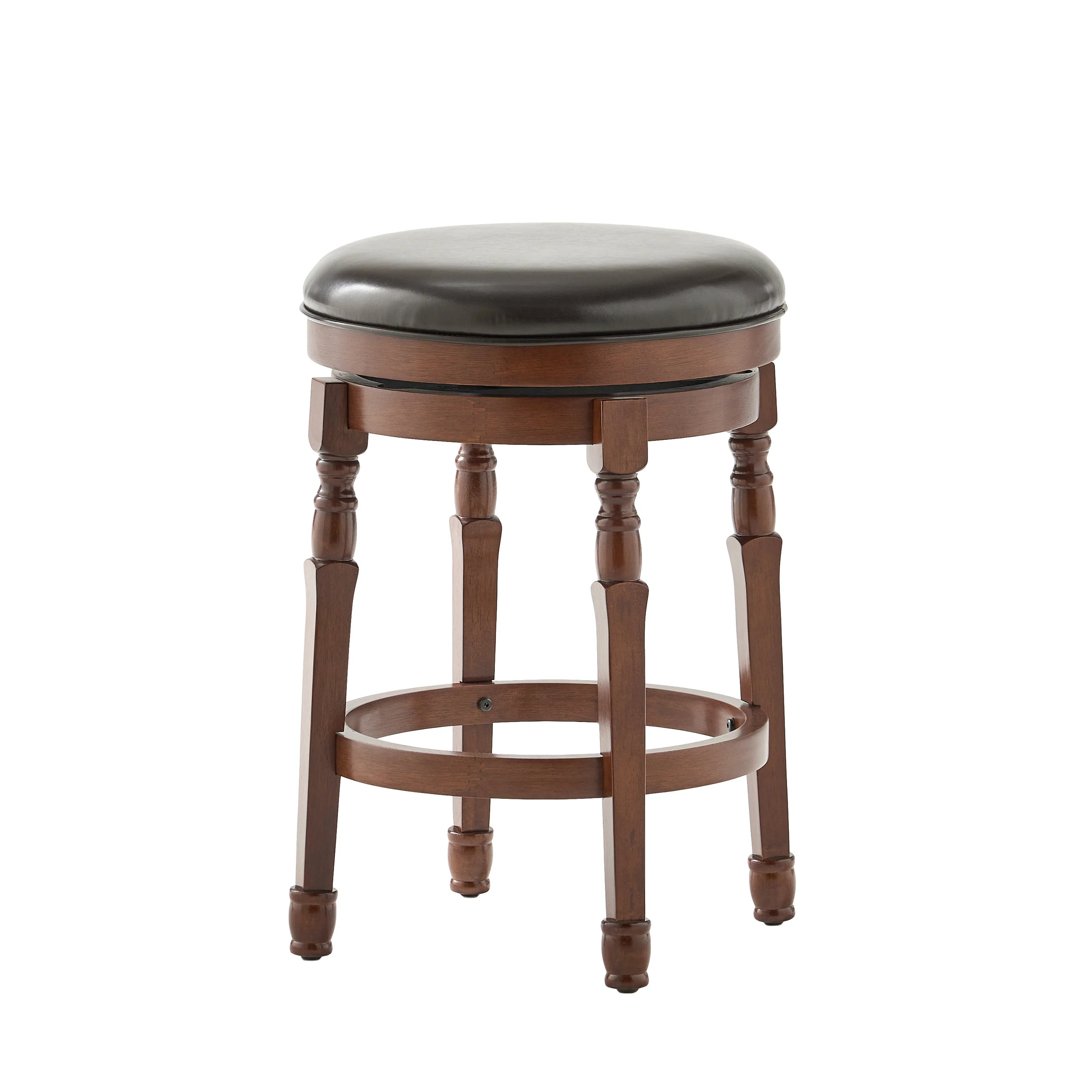 Jaxx Brown Leather Swivel 26-Inch Counter Stool (Set of 2) - furnishings