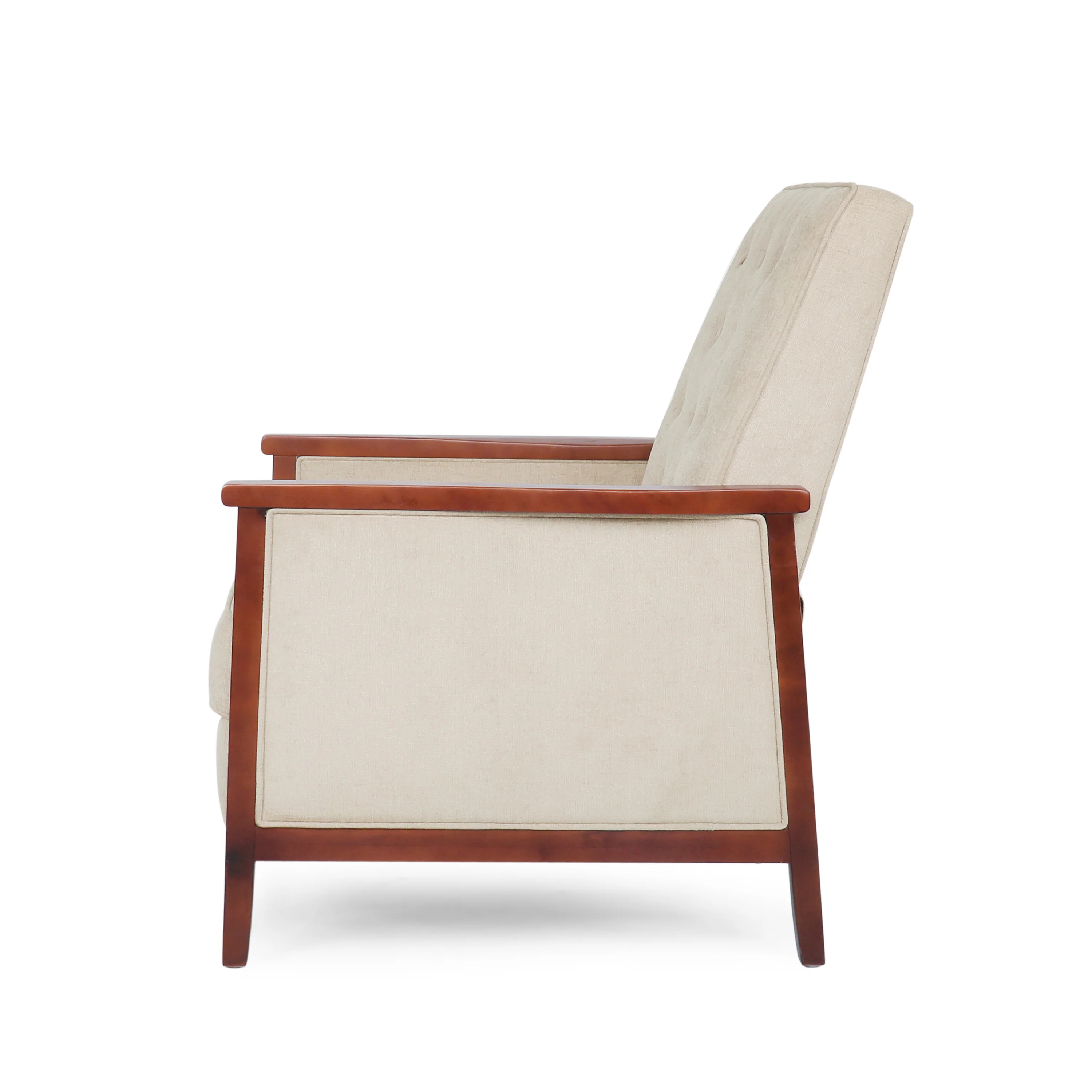 Albatros Mid Century Modern Fabric Tufted Wood Pushback Recliner - furnishings