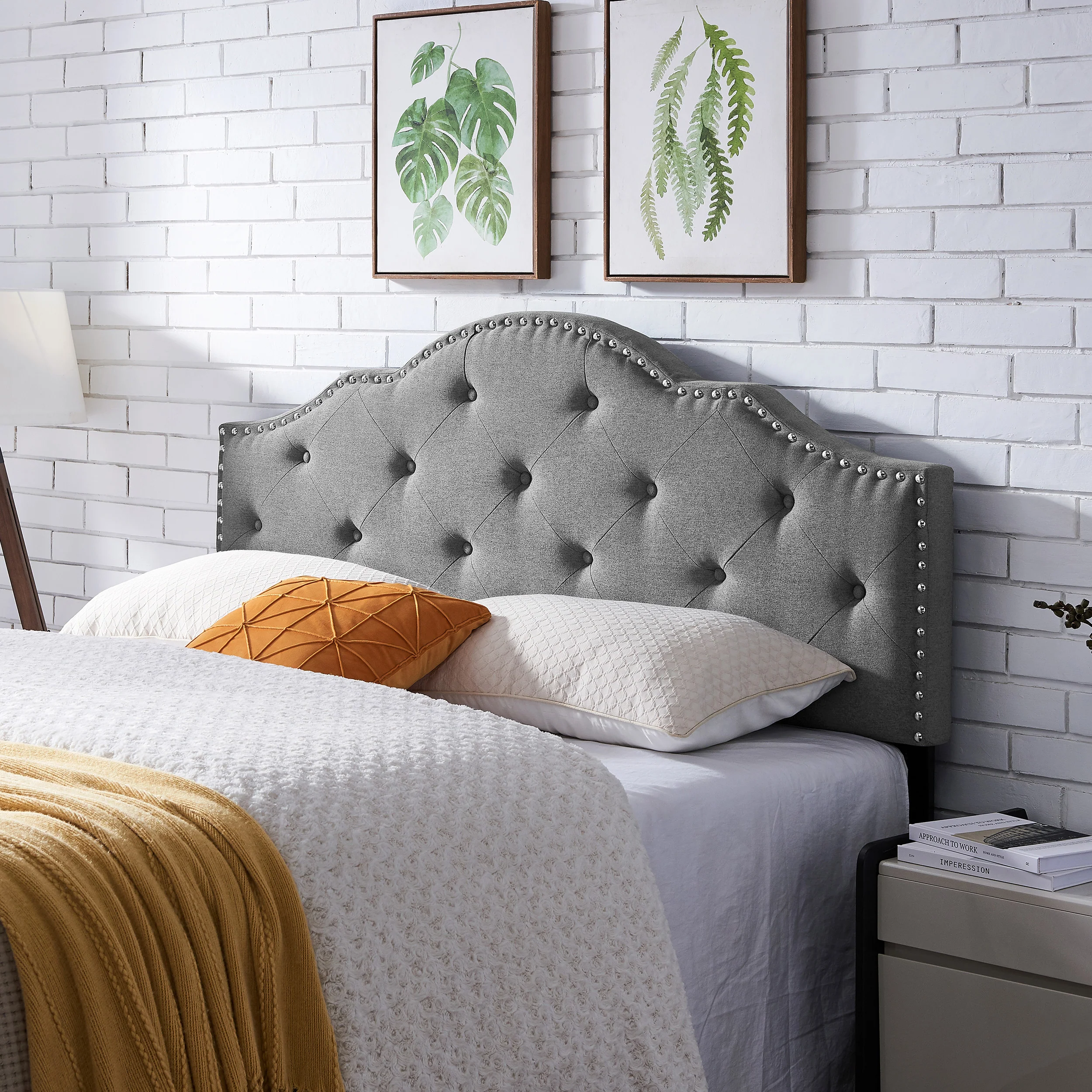 Sharon Contemporary Upholstered Queen/Full Headboard - furnishings