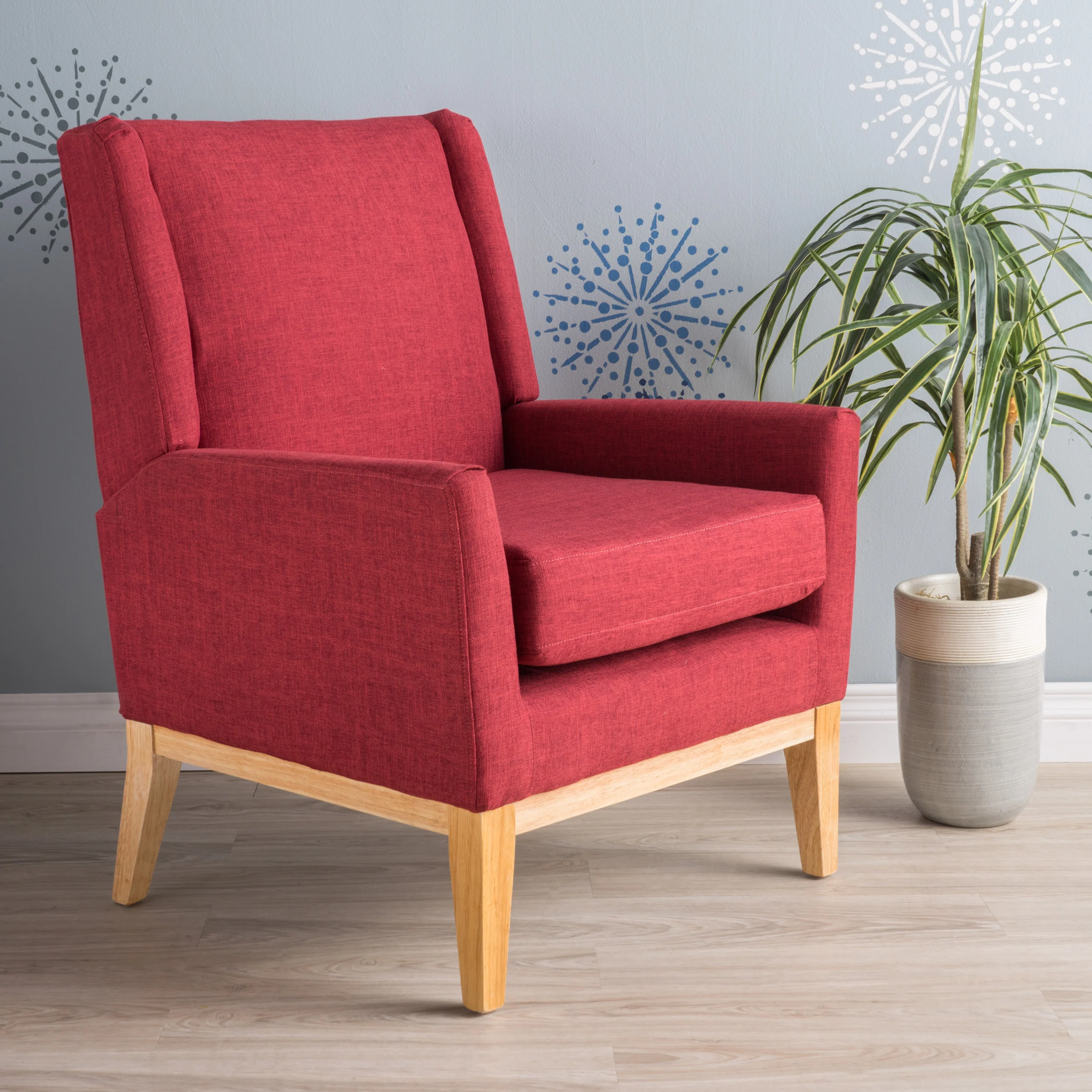 Maeve Red Fabric Accent Chair - furnishings