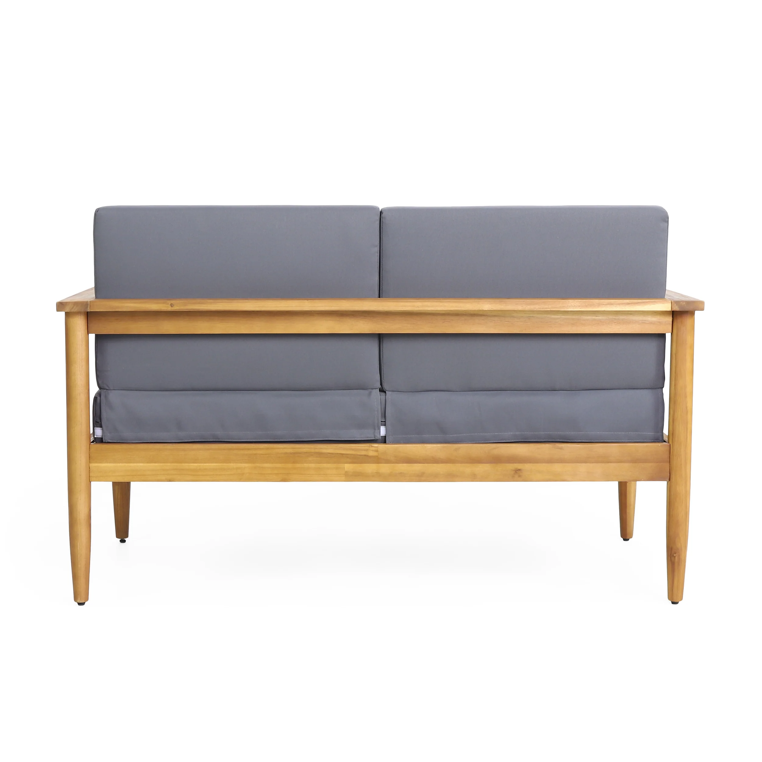 Plumb Outdoor Acacia Wood Loveseat - furnishings