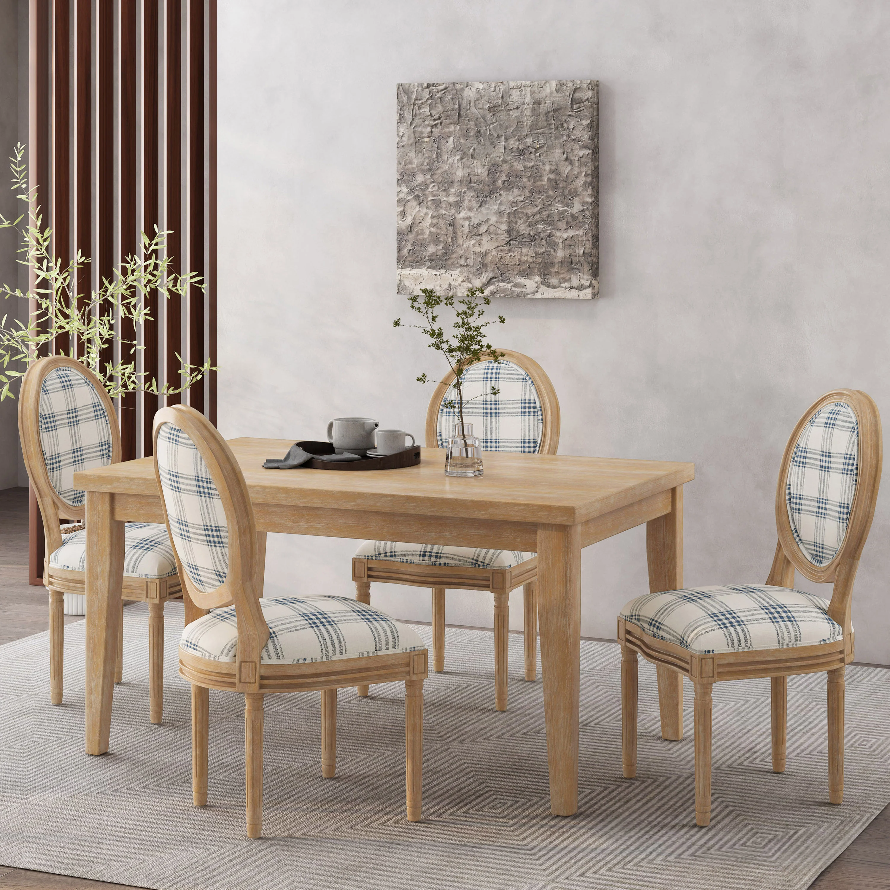 Lariya French Country Fabric Dining Chairs - furnishings