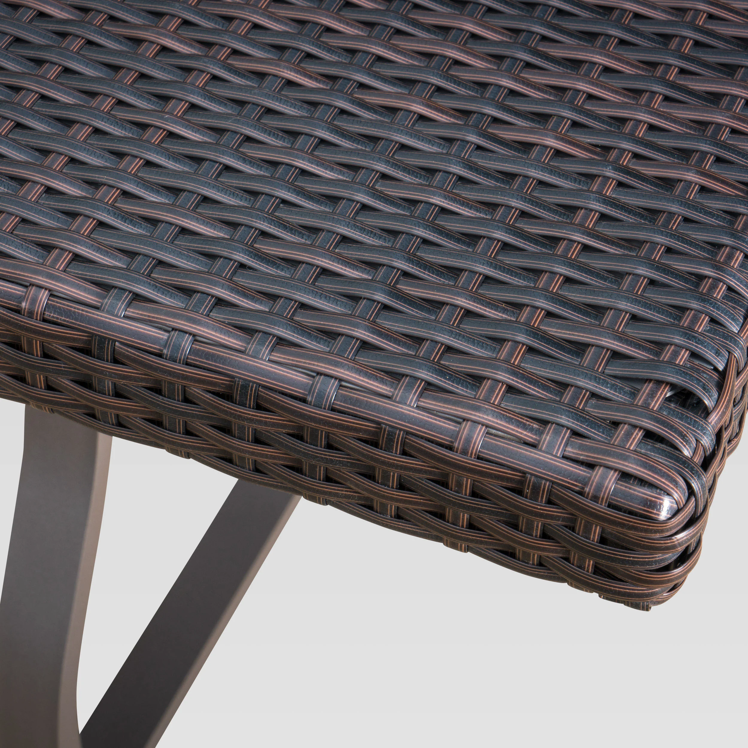 Nira Mid-Century Modern Outdoor 7-Piece Multi-Brown Wicker Dining Set - furnishings